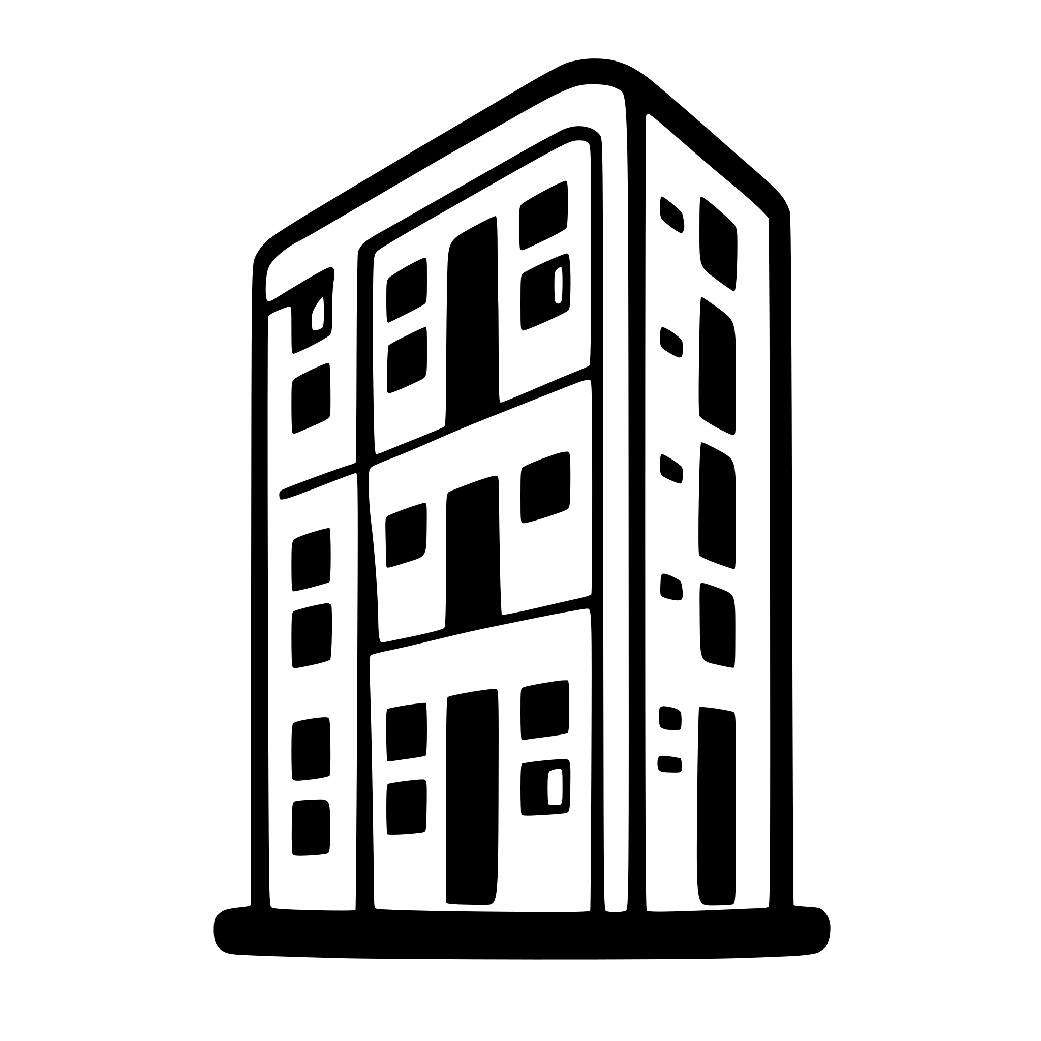AI-generated SVG of 'Simple rectangle representing an apartment building with 6 windows.'