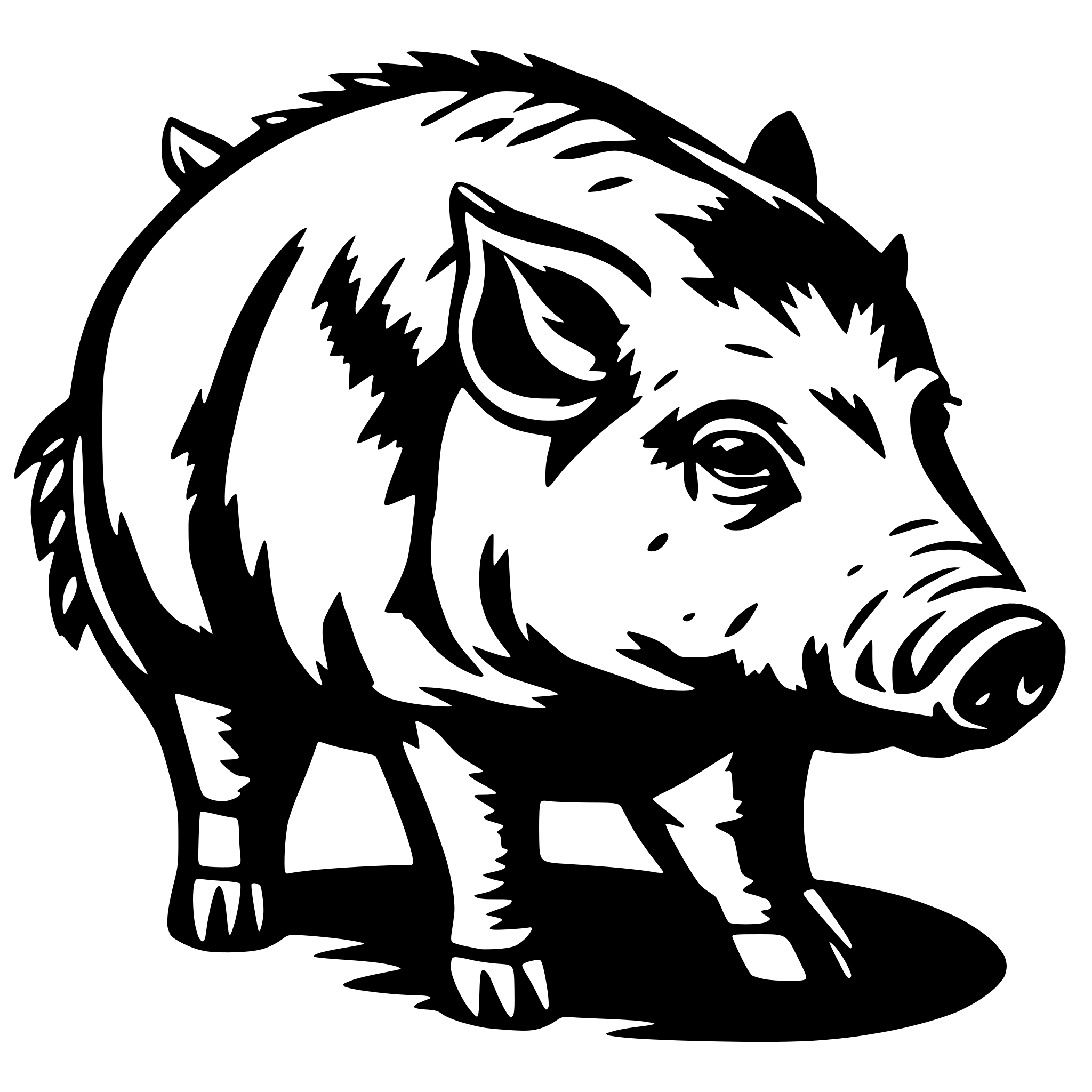 AI-generated SVG of a wild boar