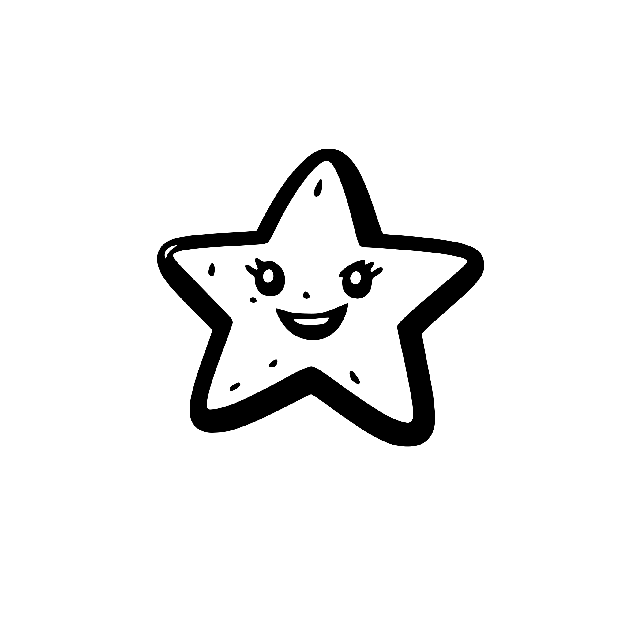 AI-generated SVG of a a happy star shining bright in the night sky
