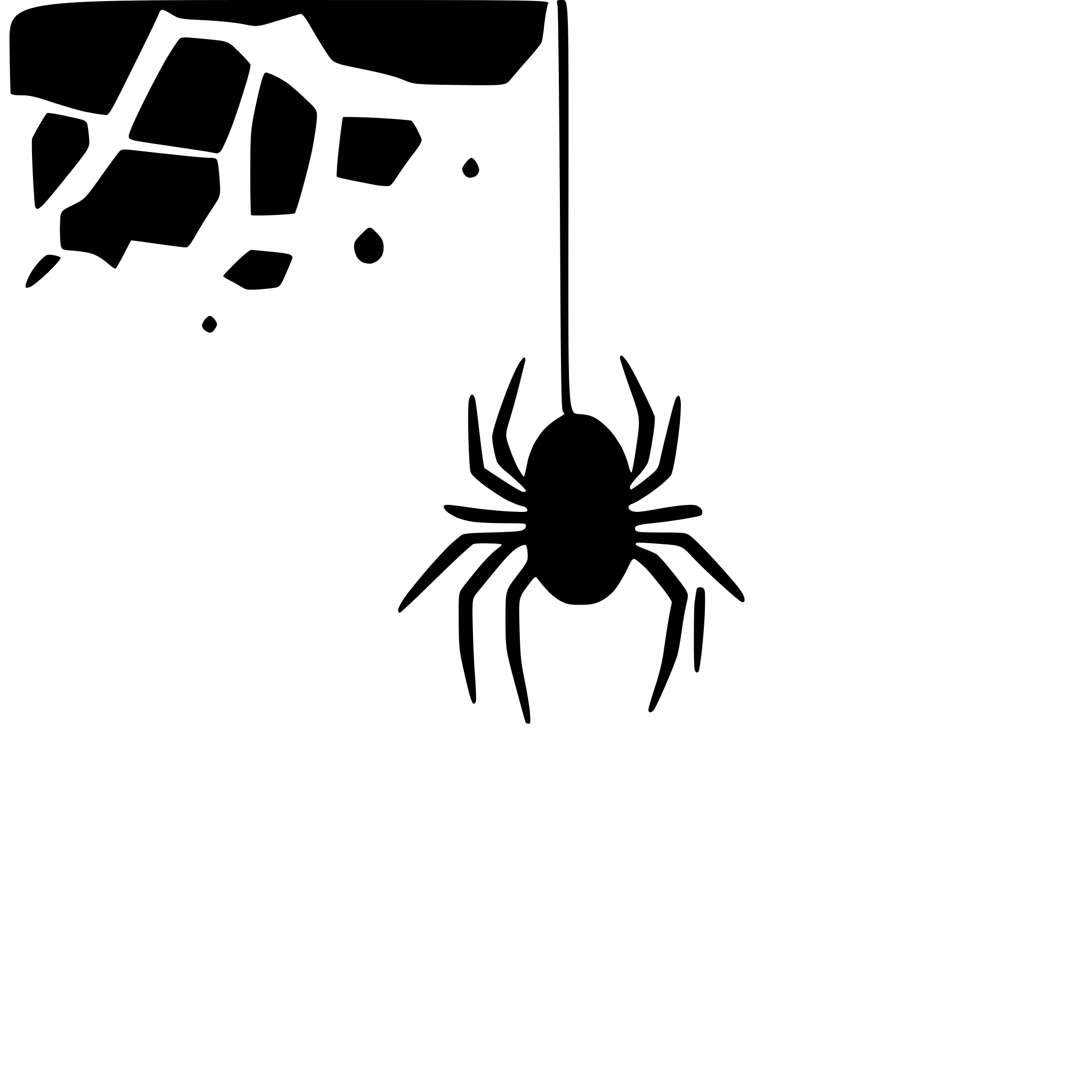 AI-generated SVG of a spiderweb with hanging spider