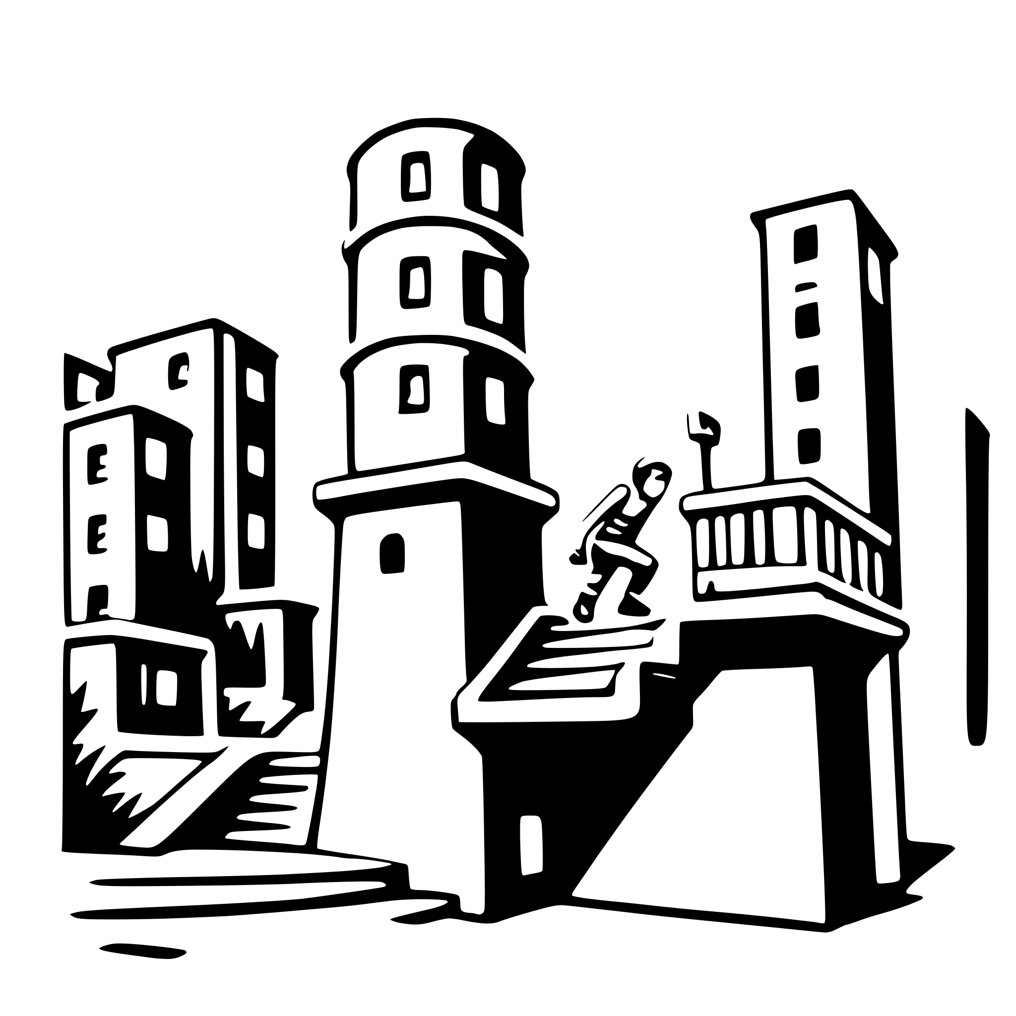 AI-generated SVG of a urban parkour adventure