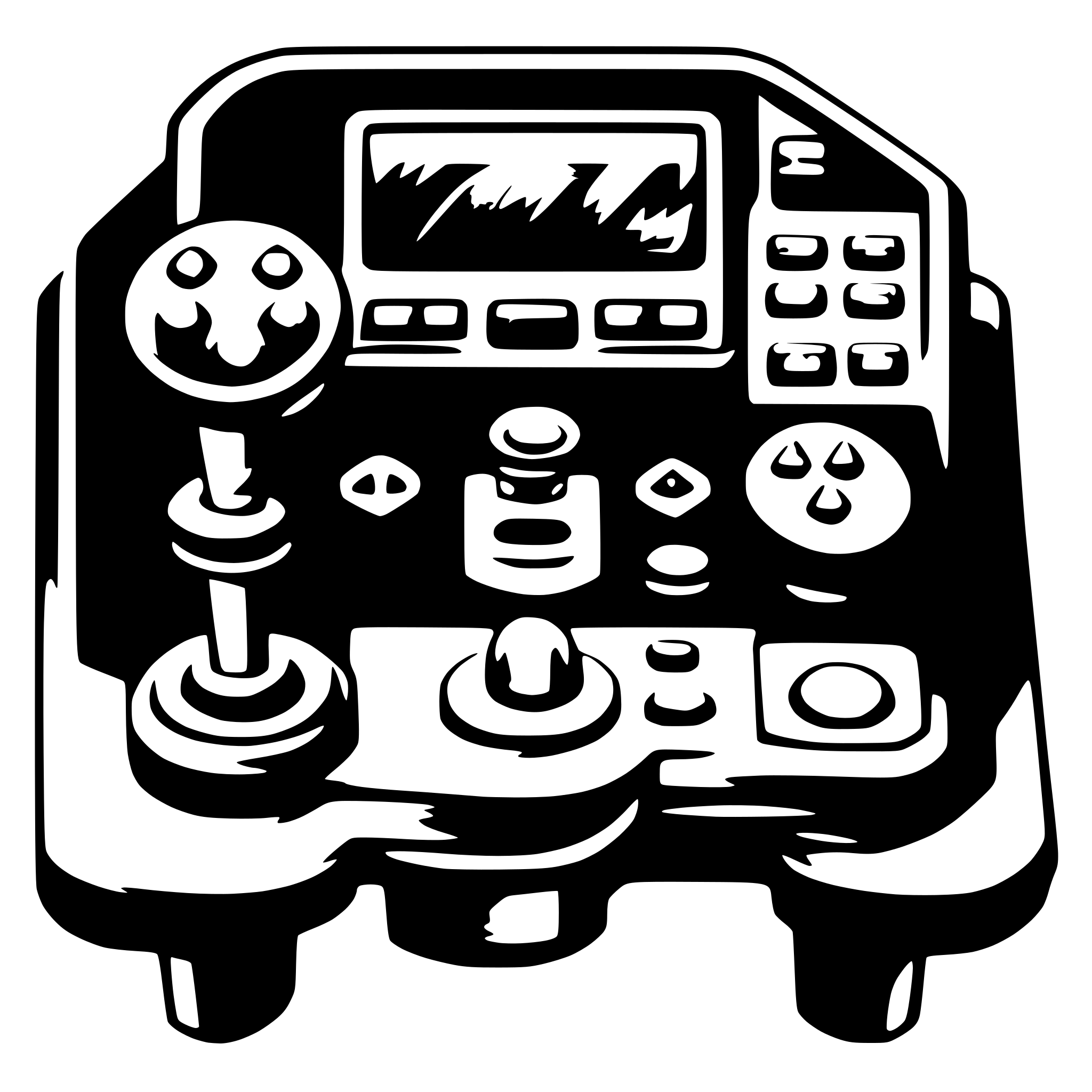 AI-generated SVG of 'a joystick like retrogame cabinet'