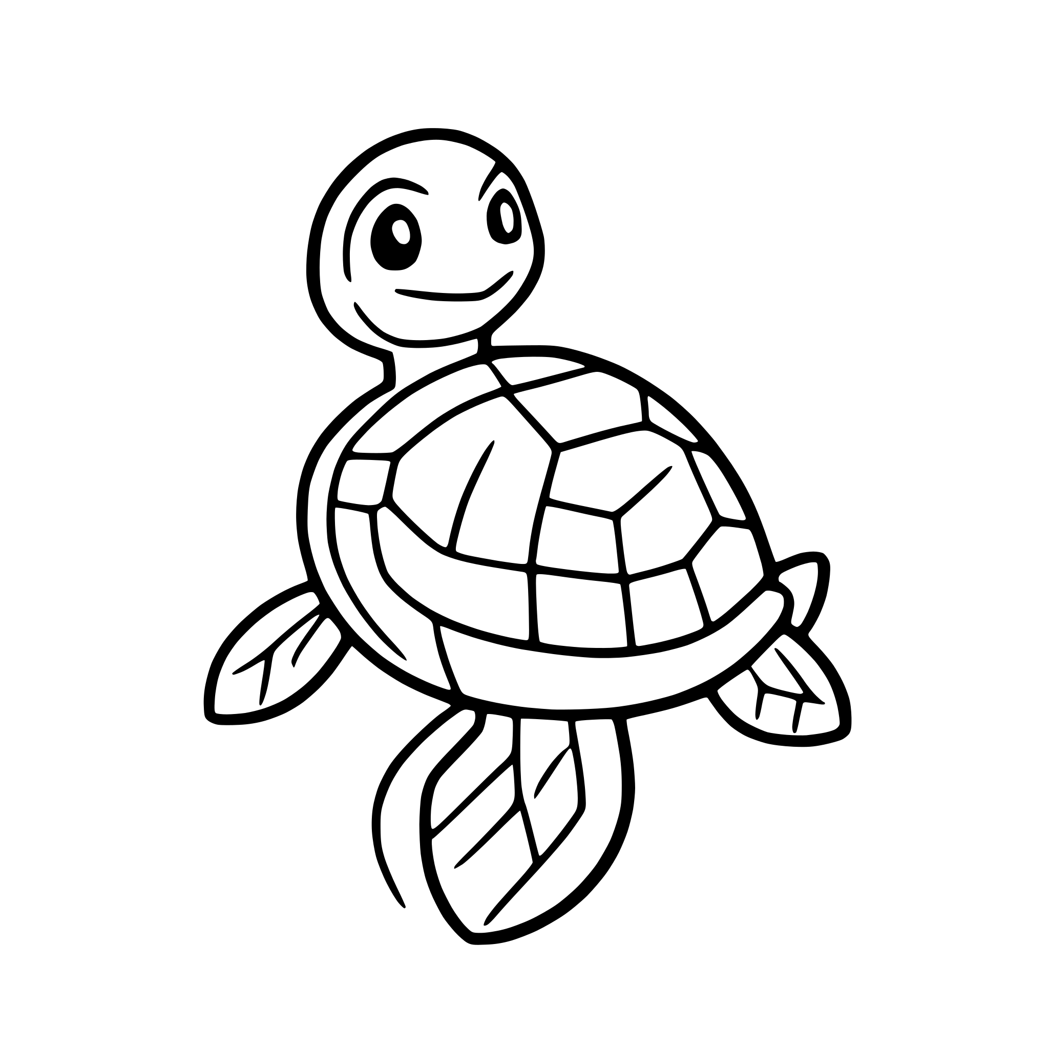AI-generated SVG of a turtle with ocean waves