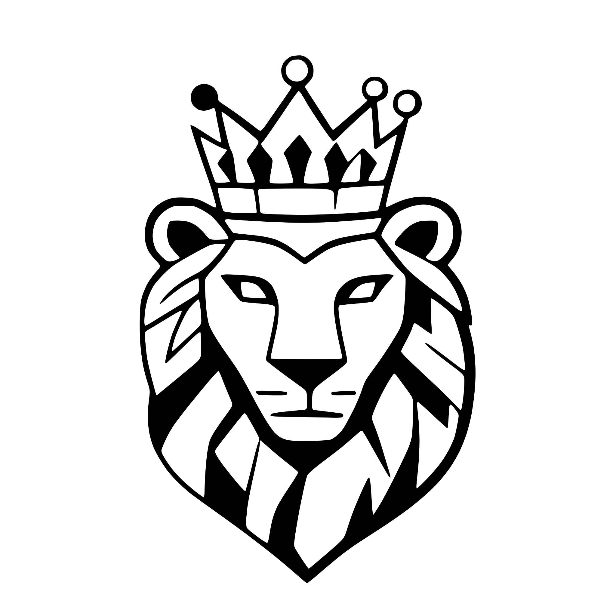 AI-generated SVG of a geometric lion with crown