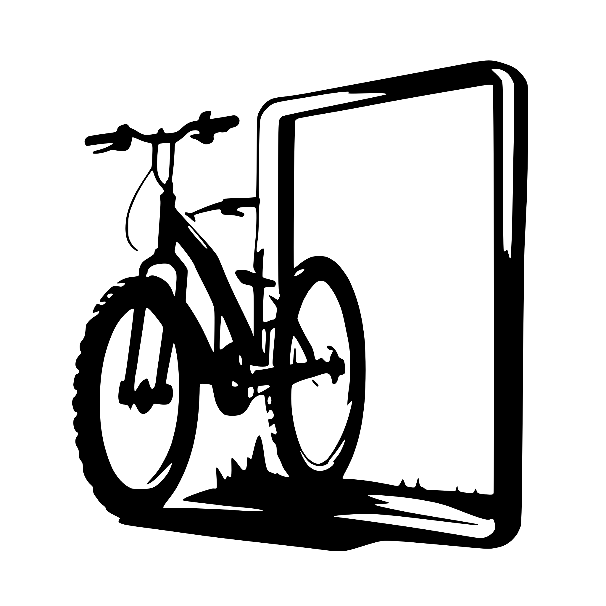 AI-generated SVG of a mountainbike breaking out of a picture frame