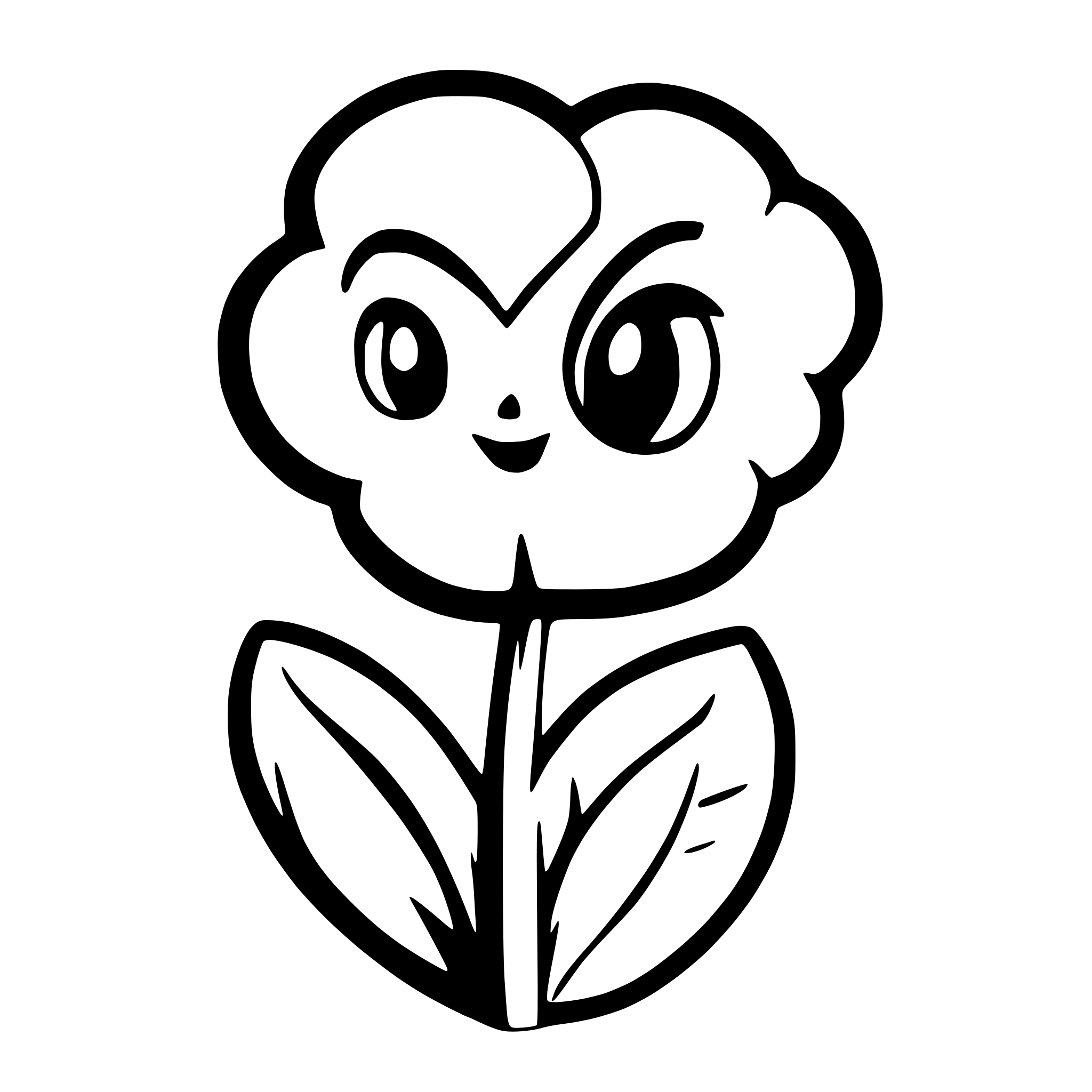 AI-generated SVG of 'pansy flower with a face'