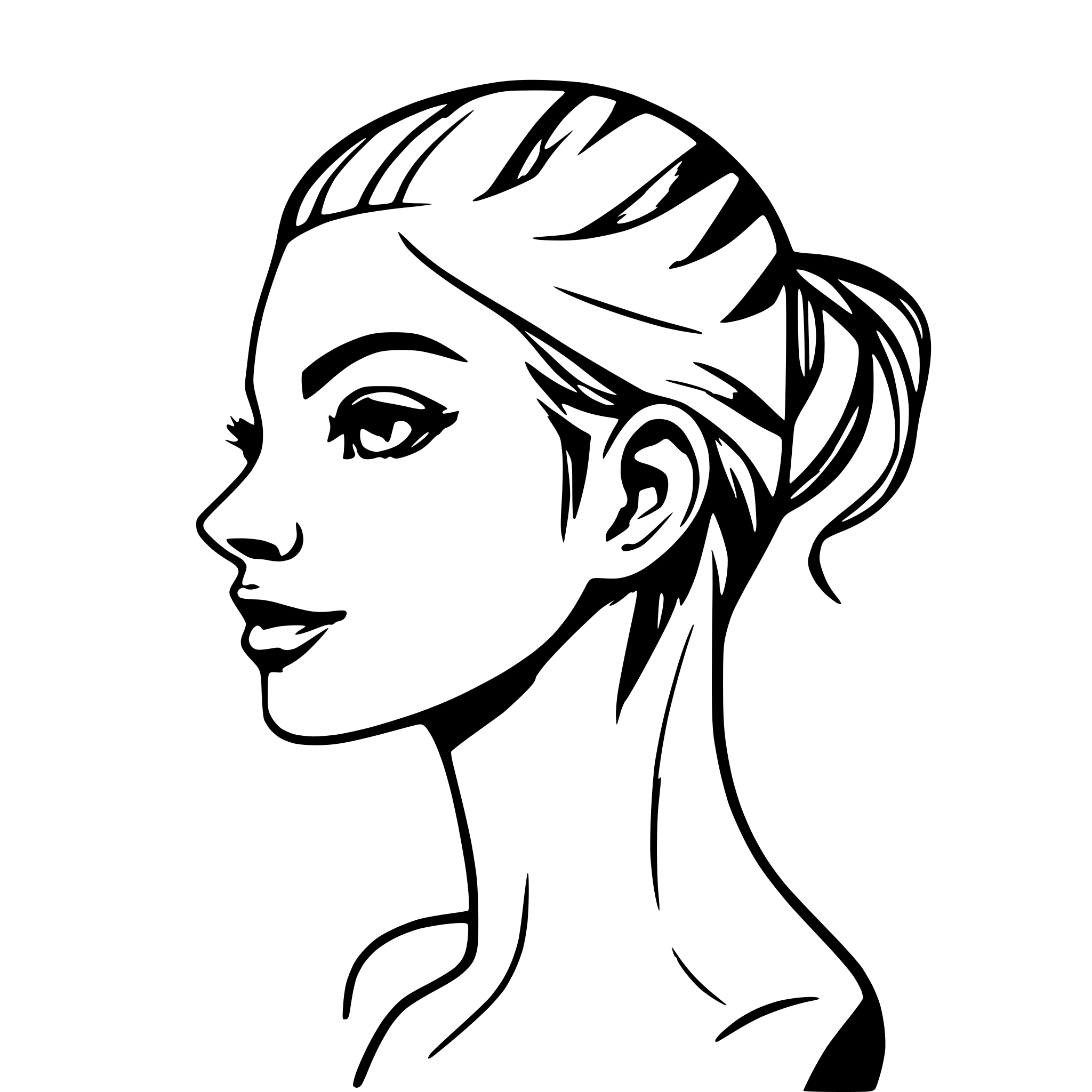 AI-generated SVG of 'a pencil sketch draft of a woman side profile surgery anatomy, strokes, smooth strokes'