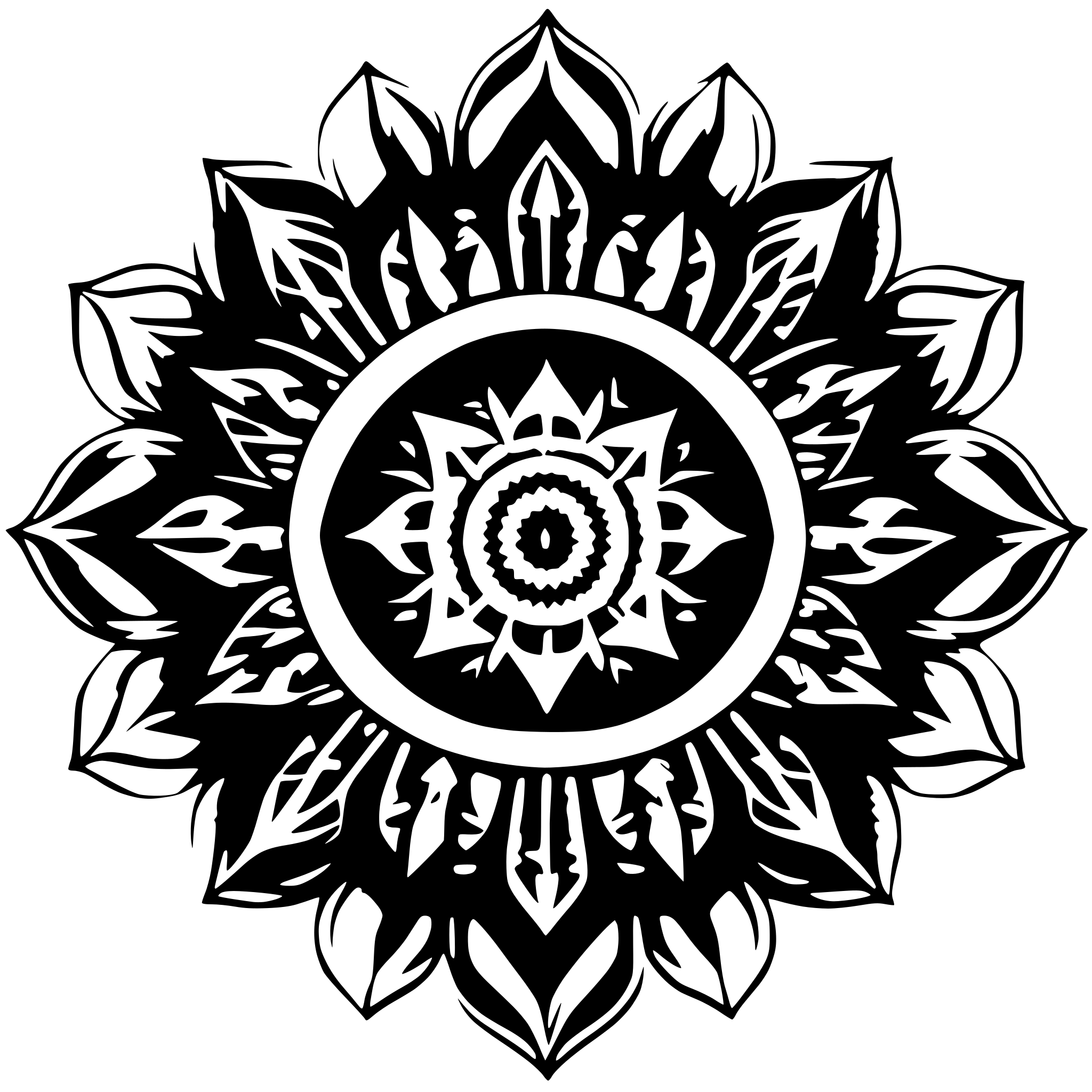 AI-generated SVG of a mandala art, colourful, fractal pattern, good vibes, heavenly divine vibe