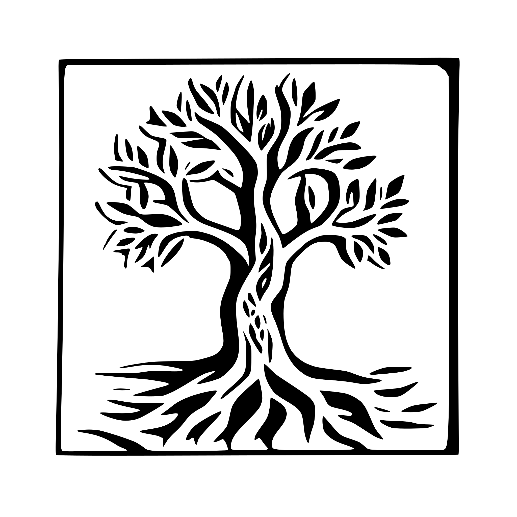 AI-generated SVG of a celtic tree within a square frame