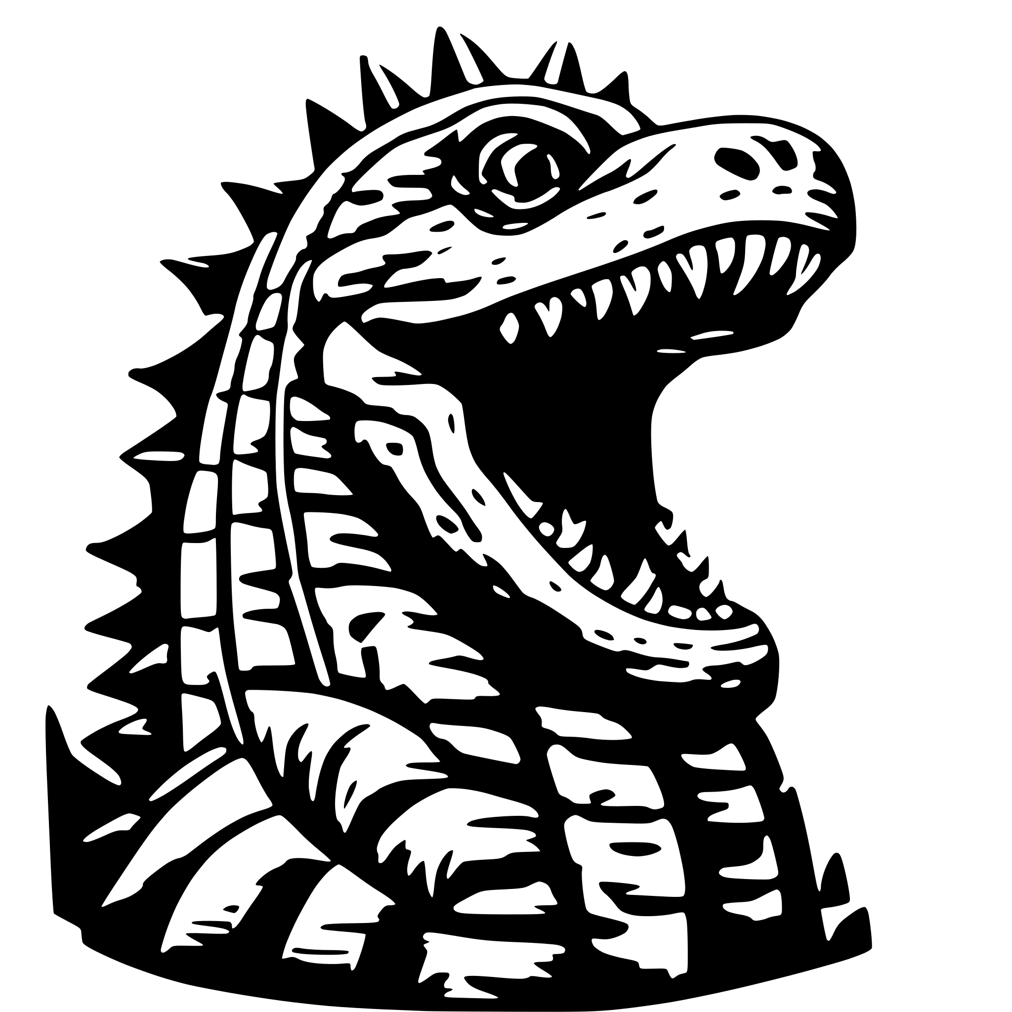 AI-generated SVG of 'baby godzilla head'