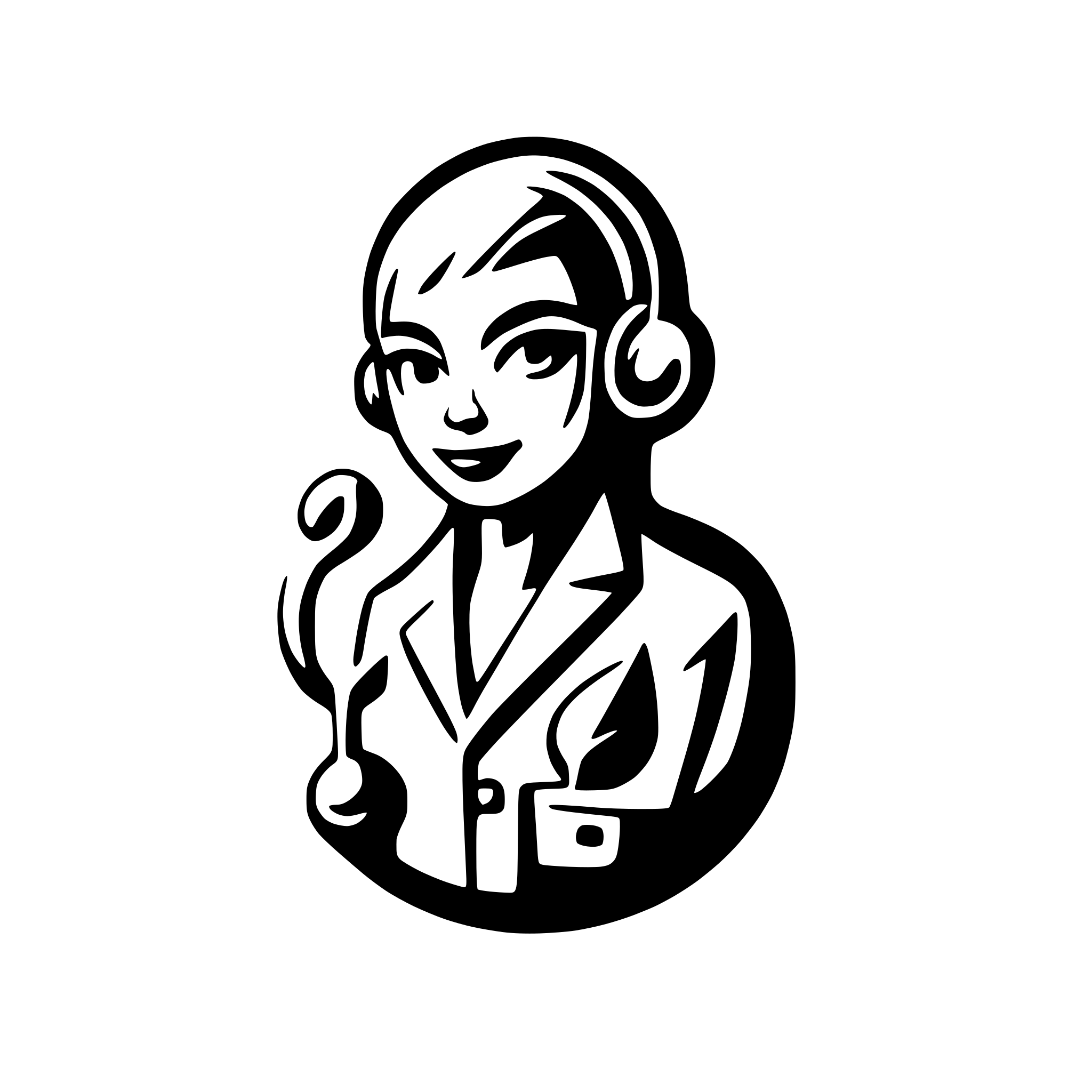 AI-generated SVG of a scientist with a music note