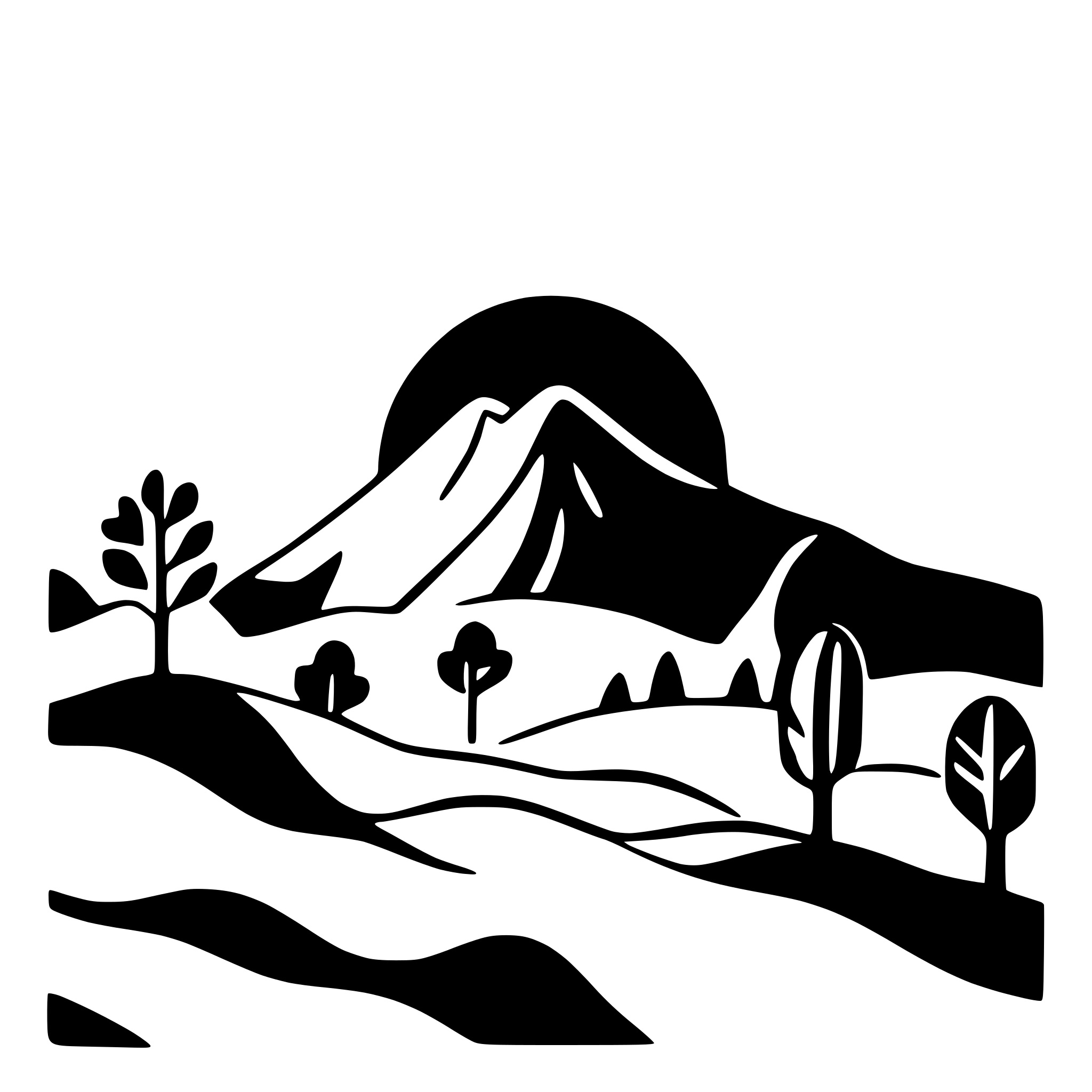 AI-generated SVG of 'sun rising over hills'