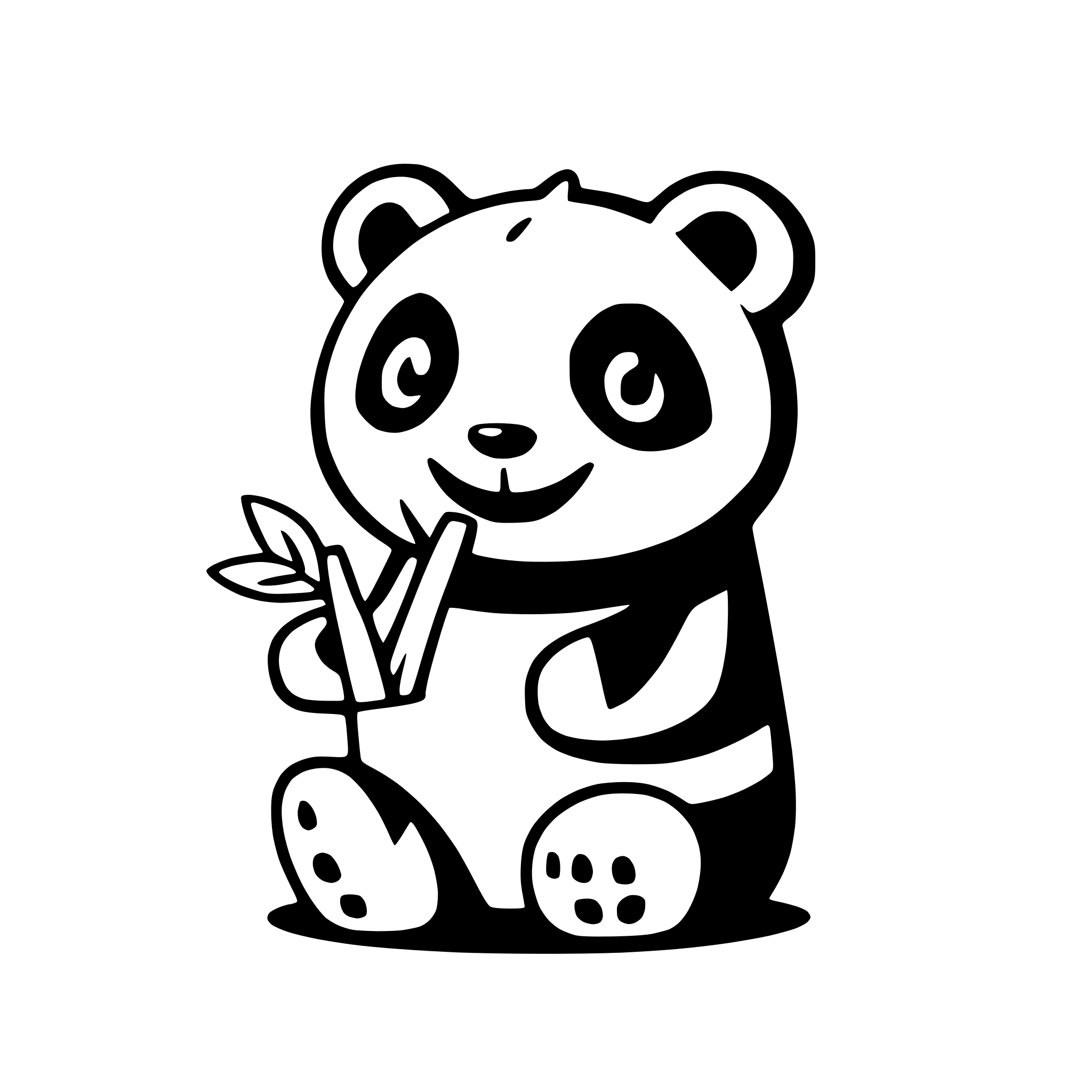 AI-generated SVG of 'a happy panda eating bamboo'