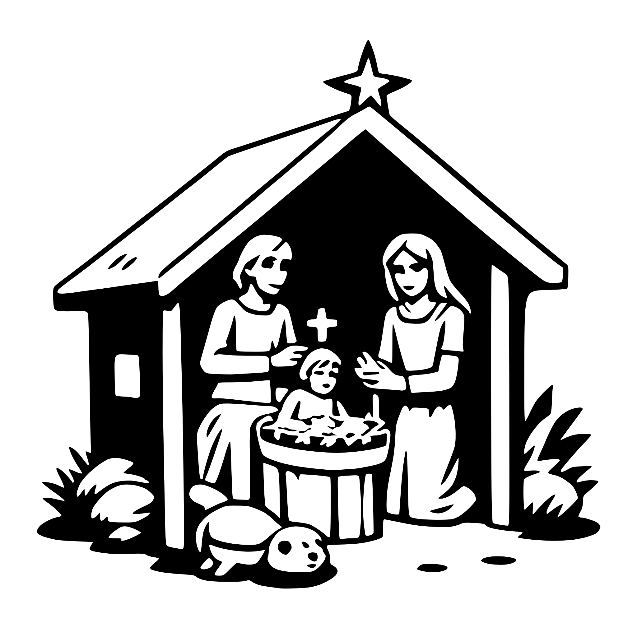 AI-generated SVG of a nativity scene