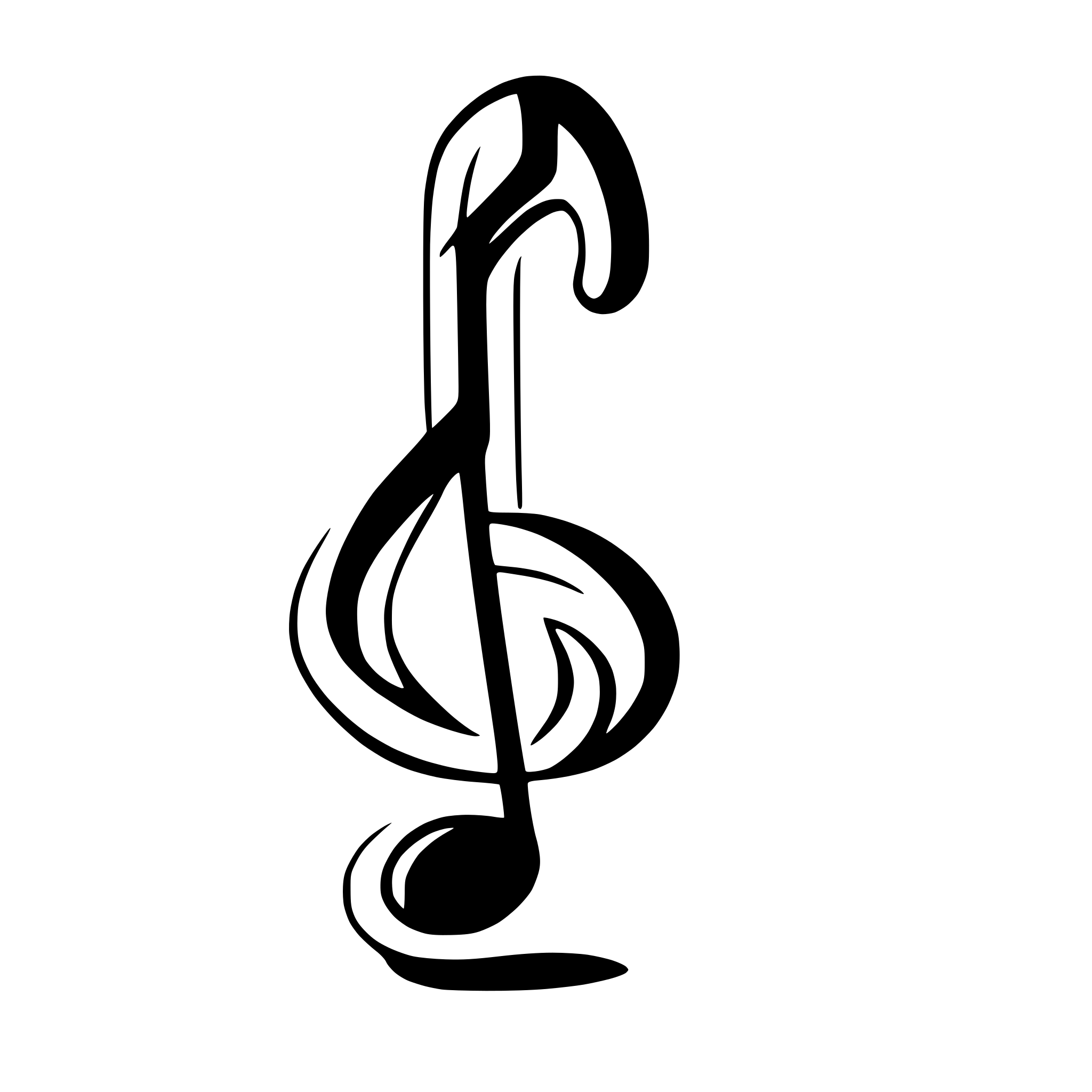 AI-generated SVG of a a music clef minimalistic black-white