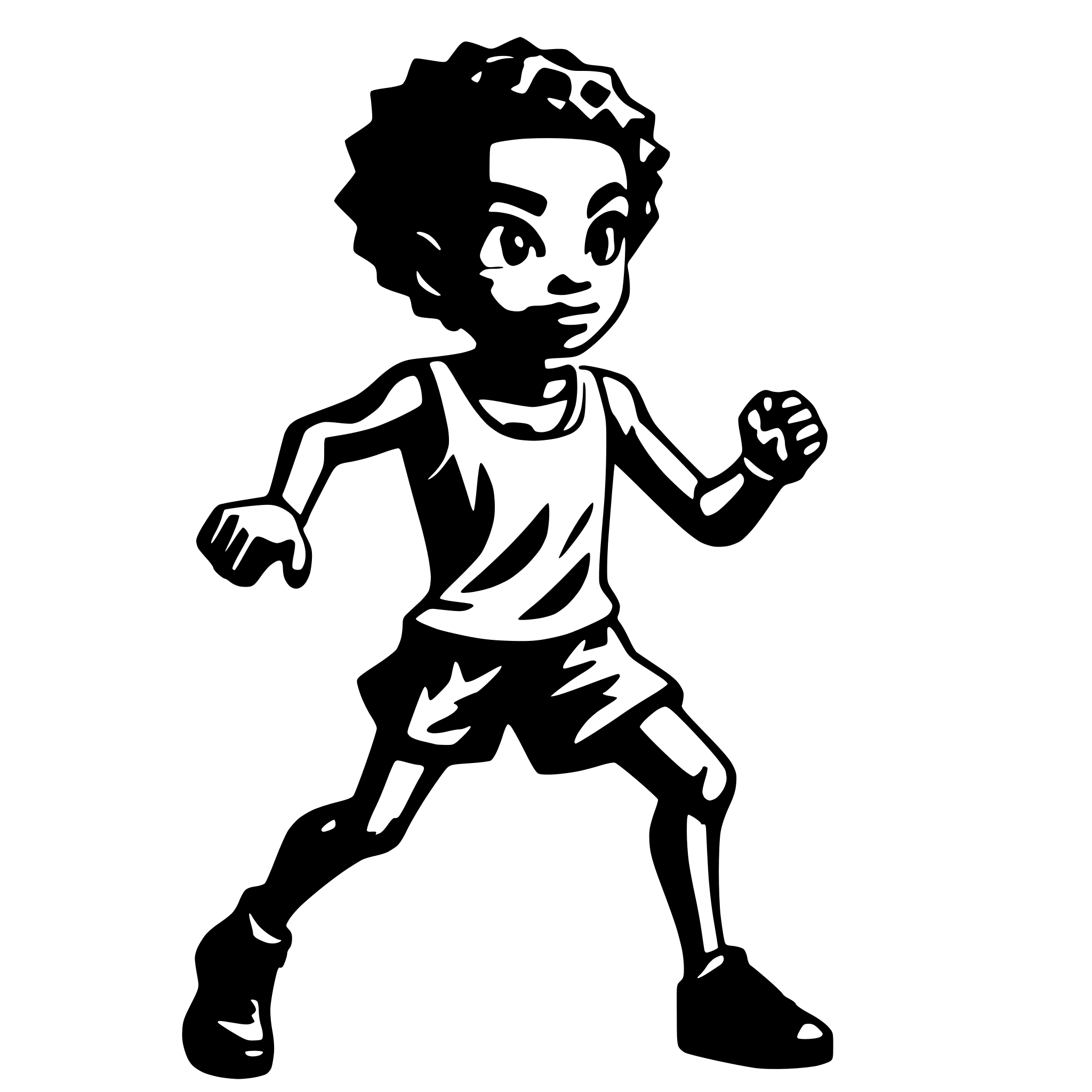 AI-generated SVG of 'african man  aerobic exercise'