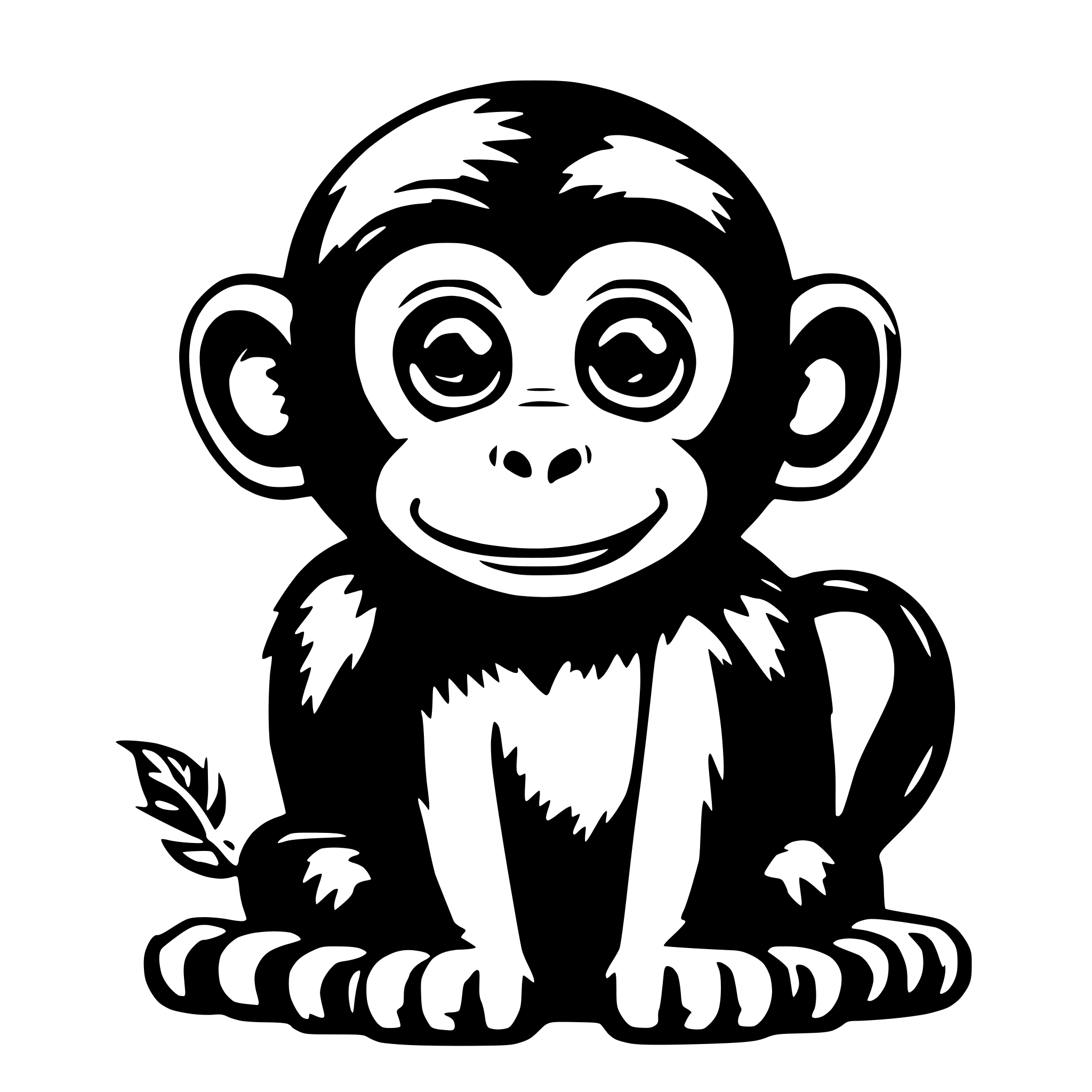 AI-generated SVG of 'cute monkey sprite'