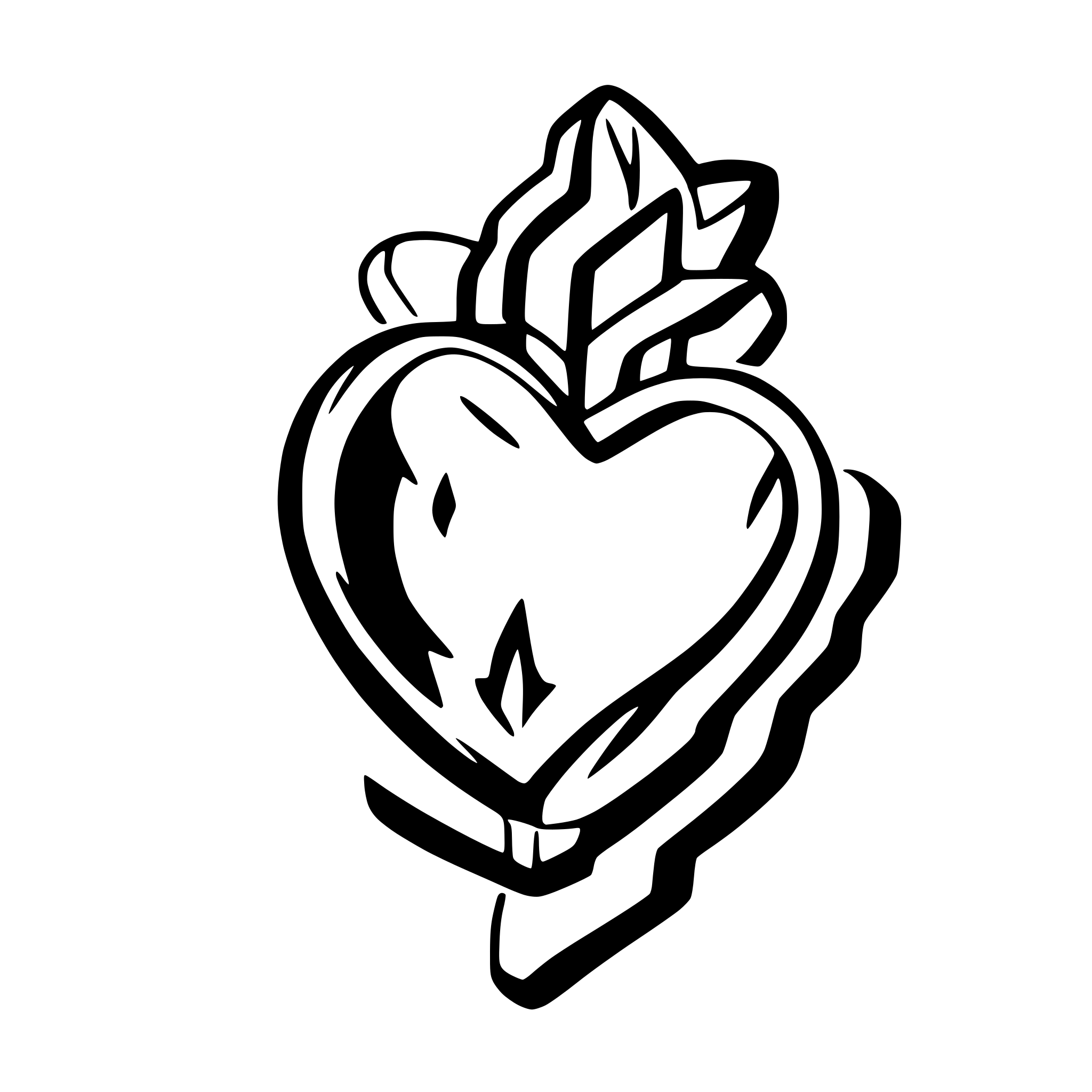 AI-generated SVG of a flaming heart