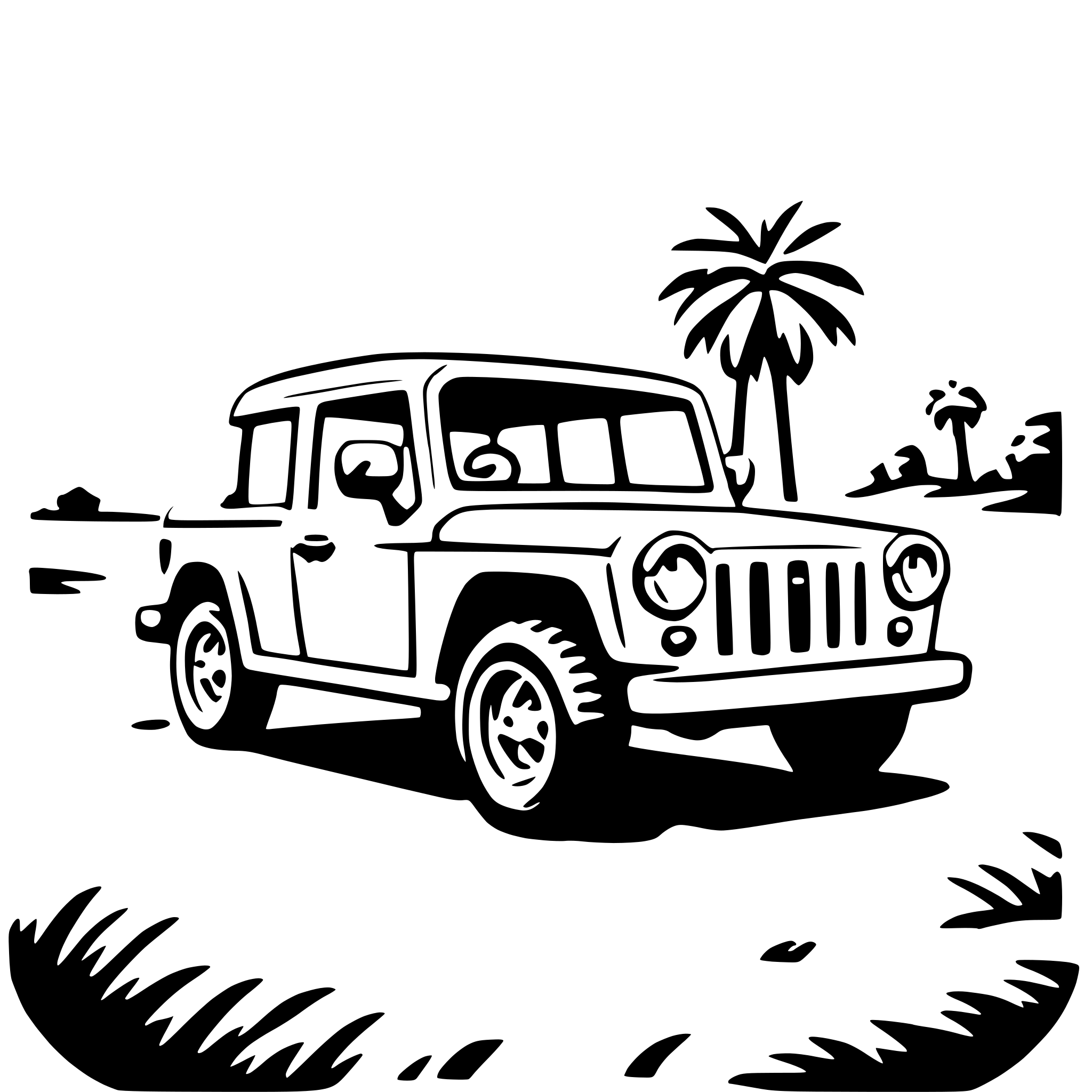 AI-generated SVG of 'safari jeep ride'