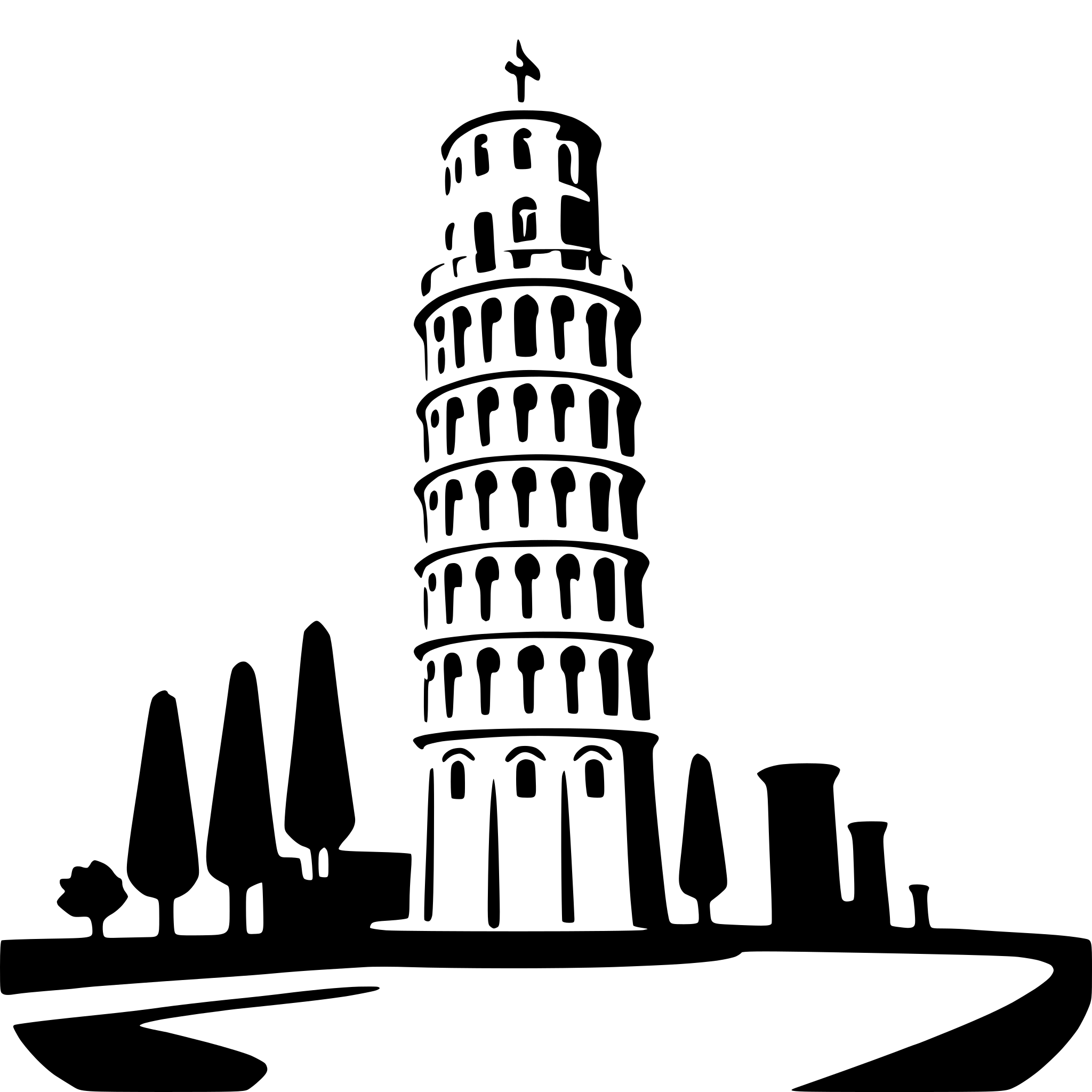 AI-generated SVG of a leaning tower of pisa