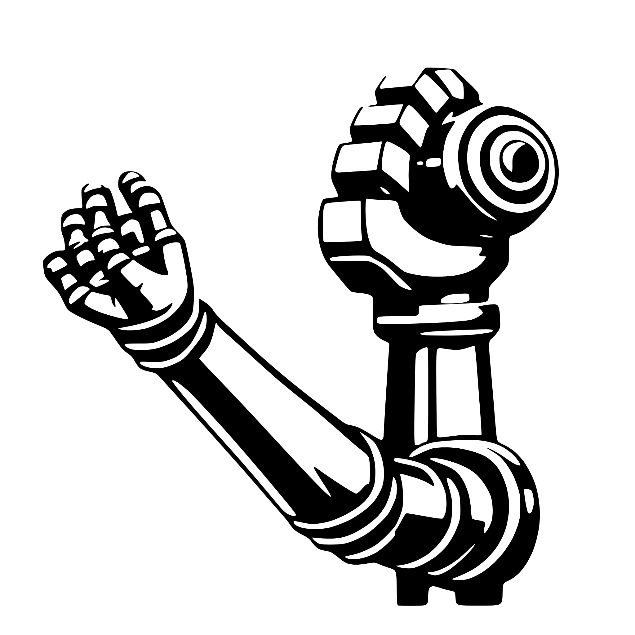 AI-generated SVG of 'Robot arm with muscles'