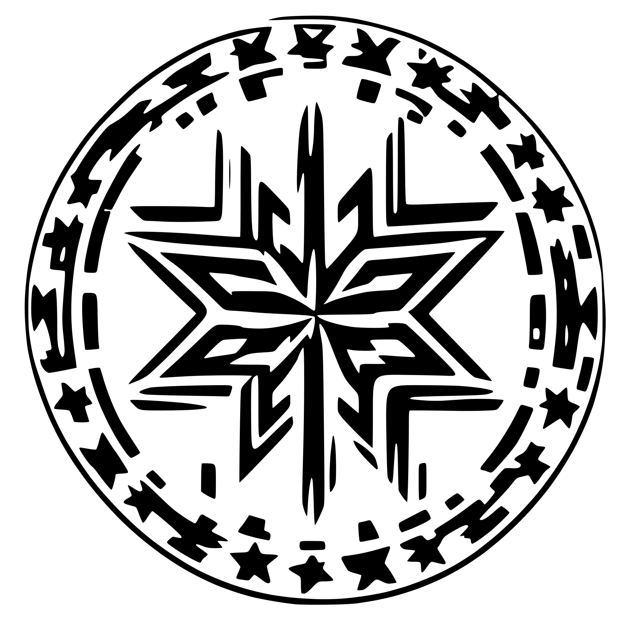 AI-generated SVG of a repetitive star pattern inscripted in a circle