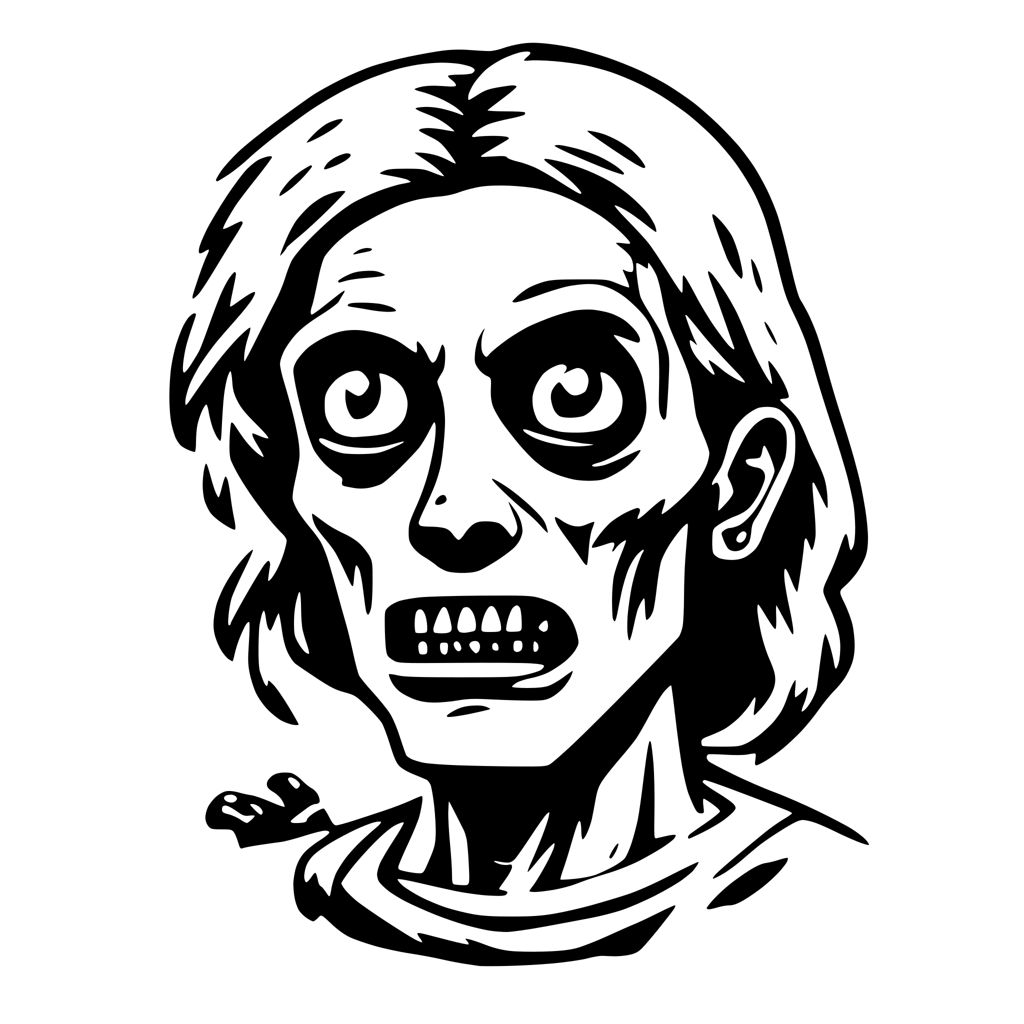 AI-generated SVG of 'cartoon zombie'
