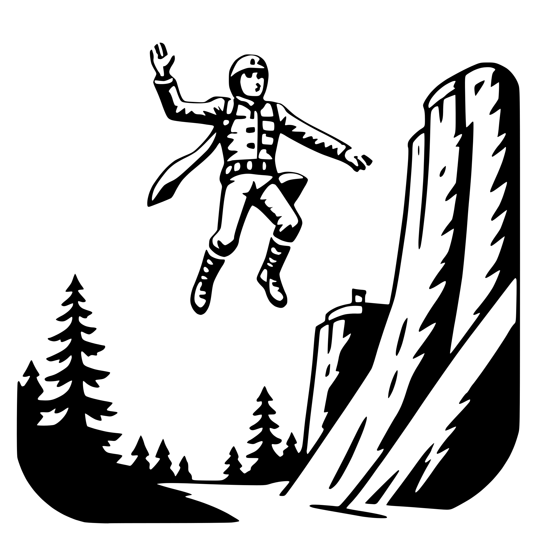 AI-generated SVG of a base jumping adventure
