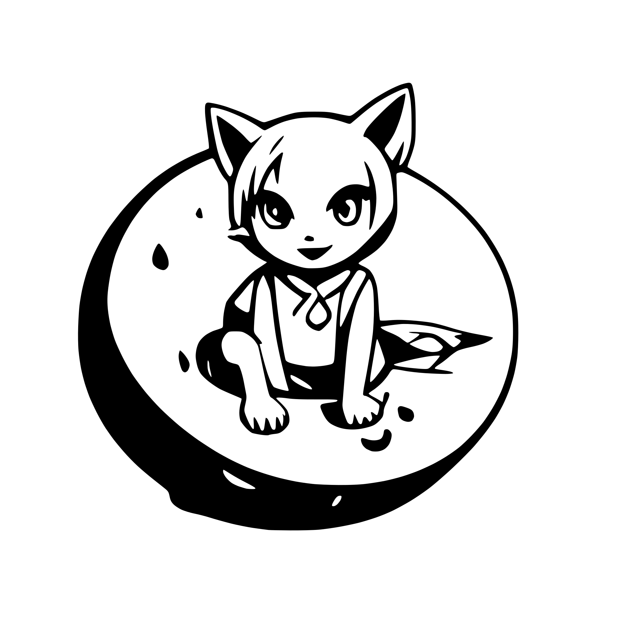 AI-generated SVG of a cat sitting on a watermelon