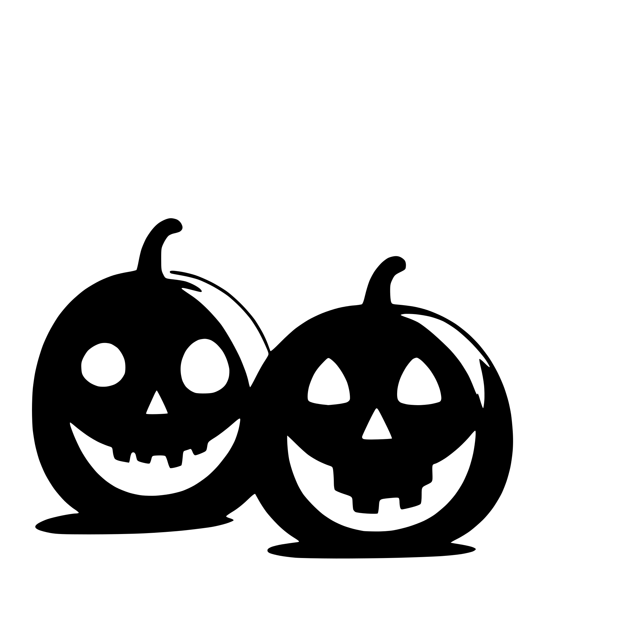 AI-generated SVG of a three funny halloween pumpkins