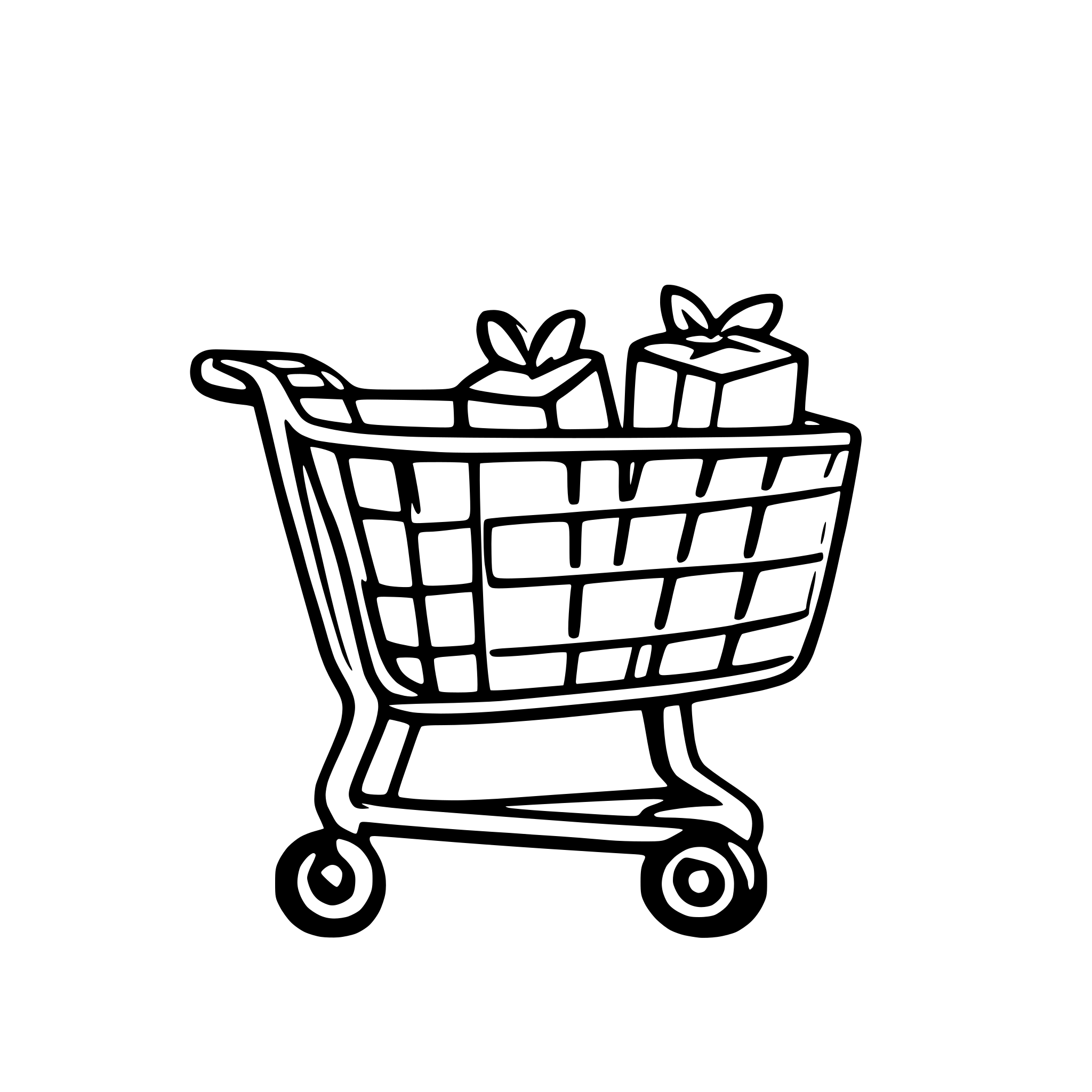 AI-generated SVG of a a shopping cart empty pastel colors