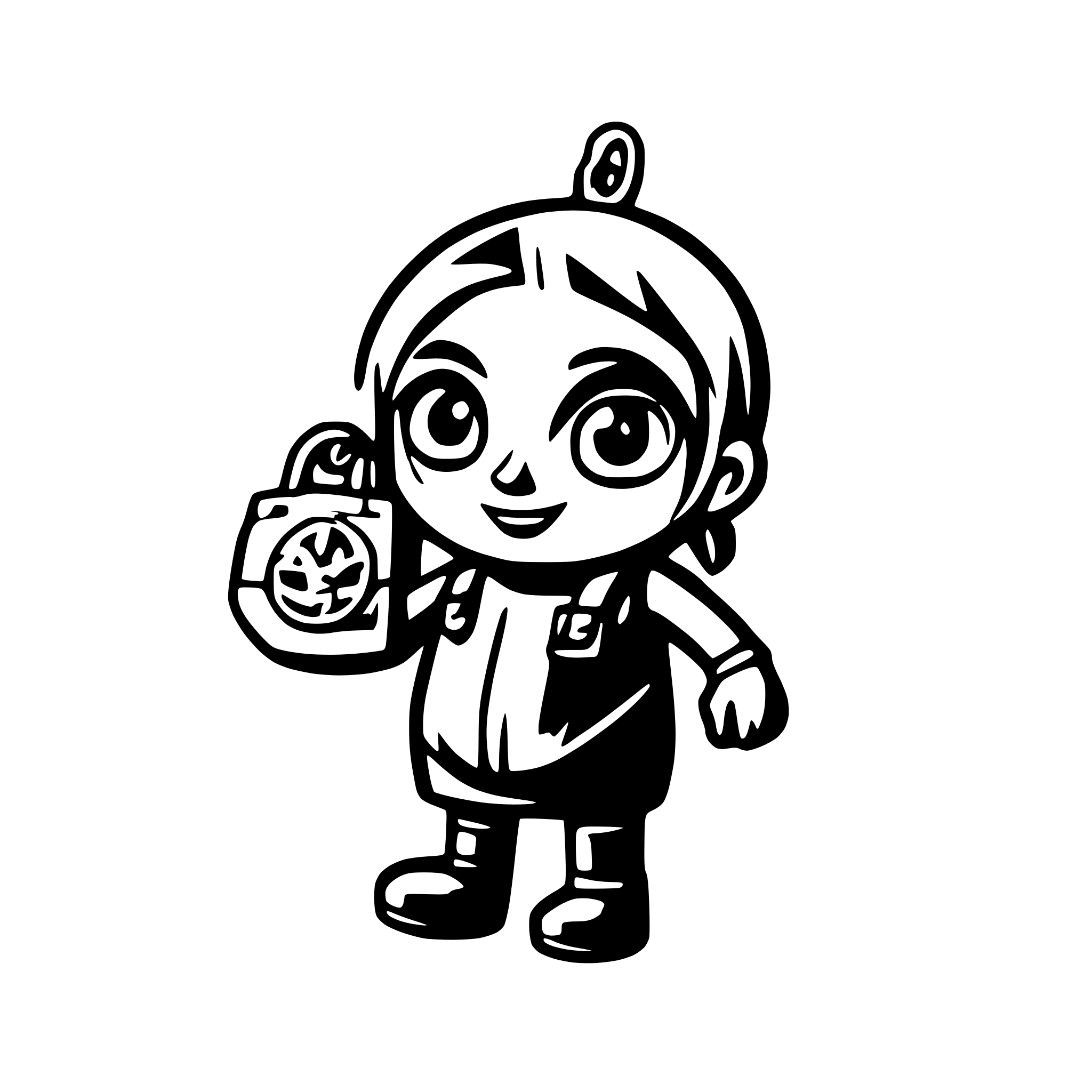 AI-generated SVG of 'Minion carrying a keychain'