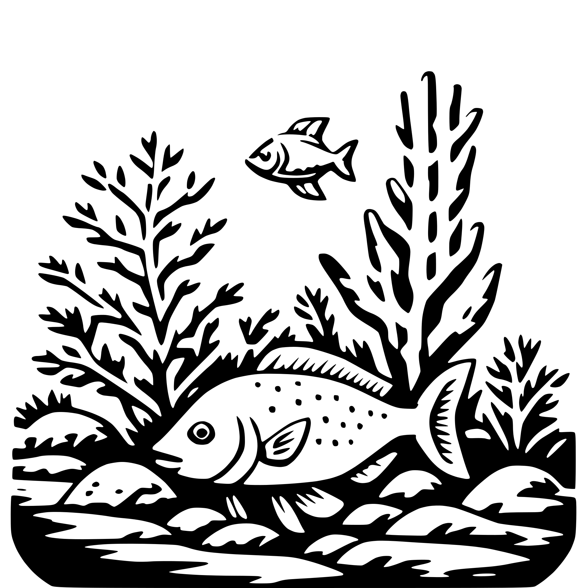 AI-generated SVG of 'coral and fish'