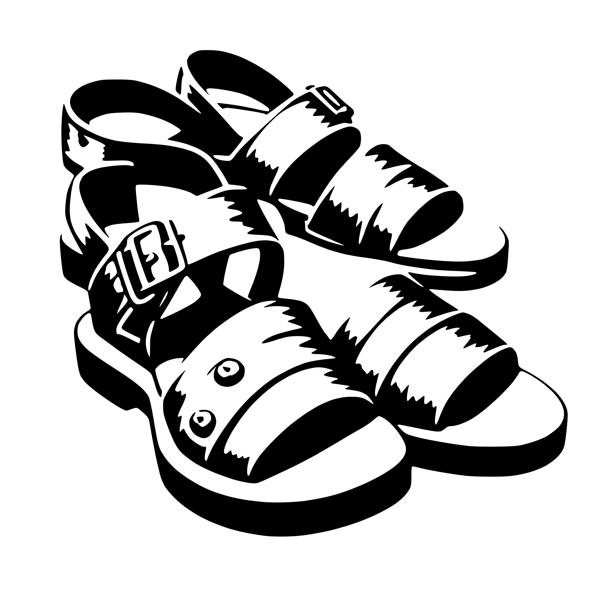 AI-generated SVG of 'sandals'