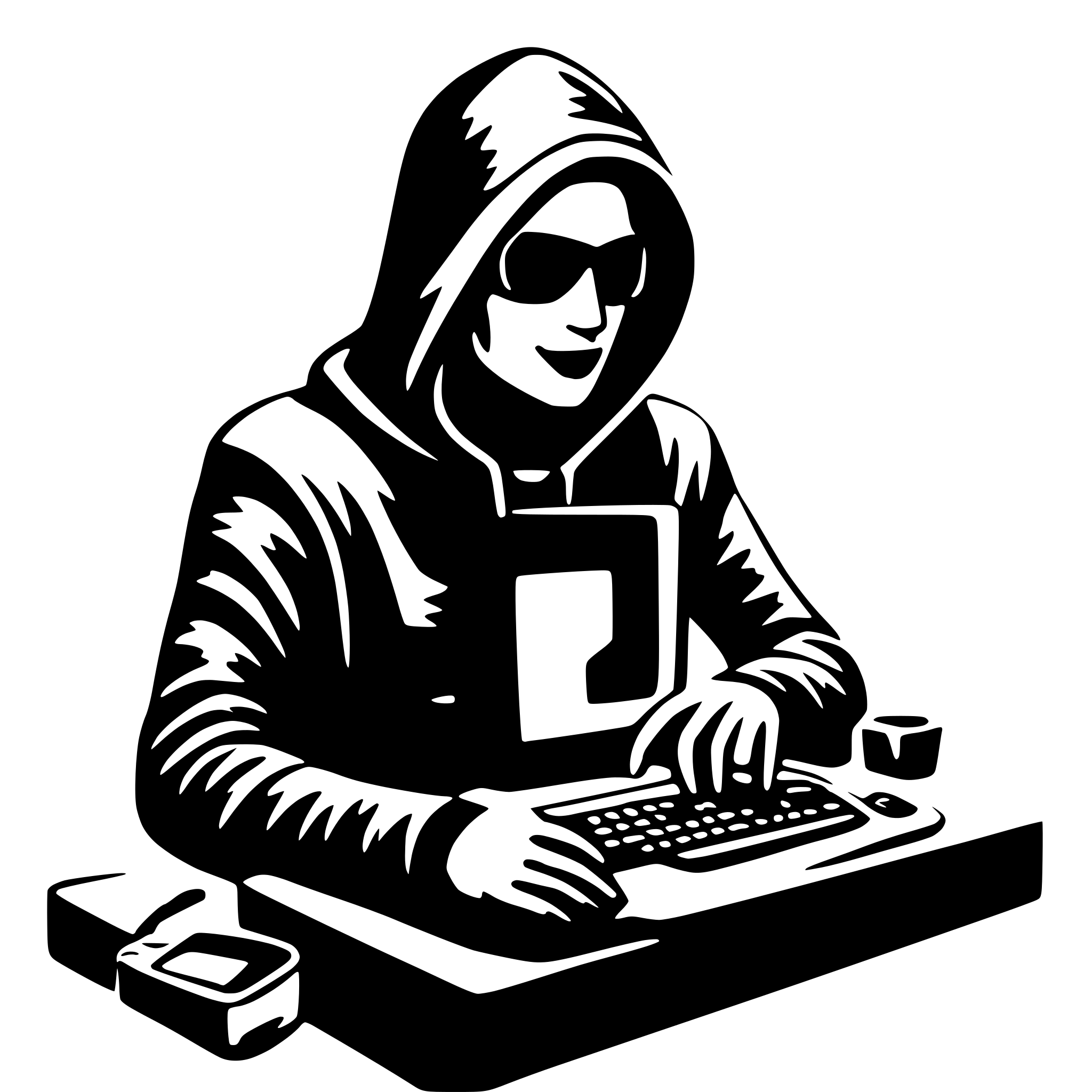 AI-generated SVG of a hacker