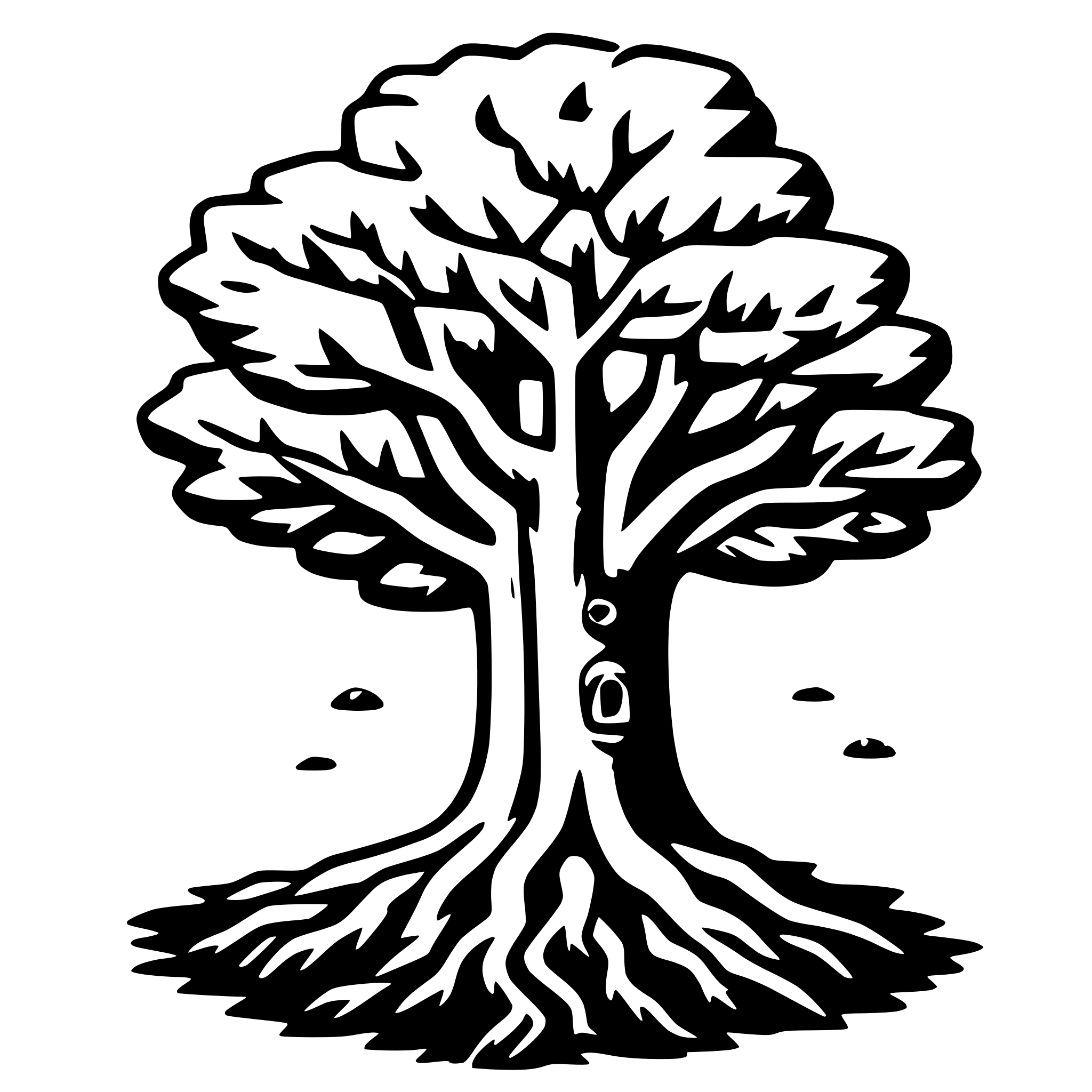 AI-generated SVG of a tree and roots