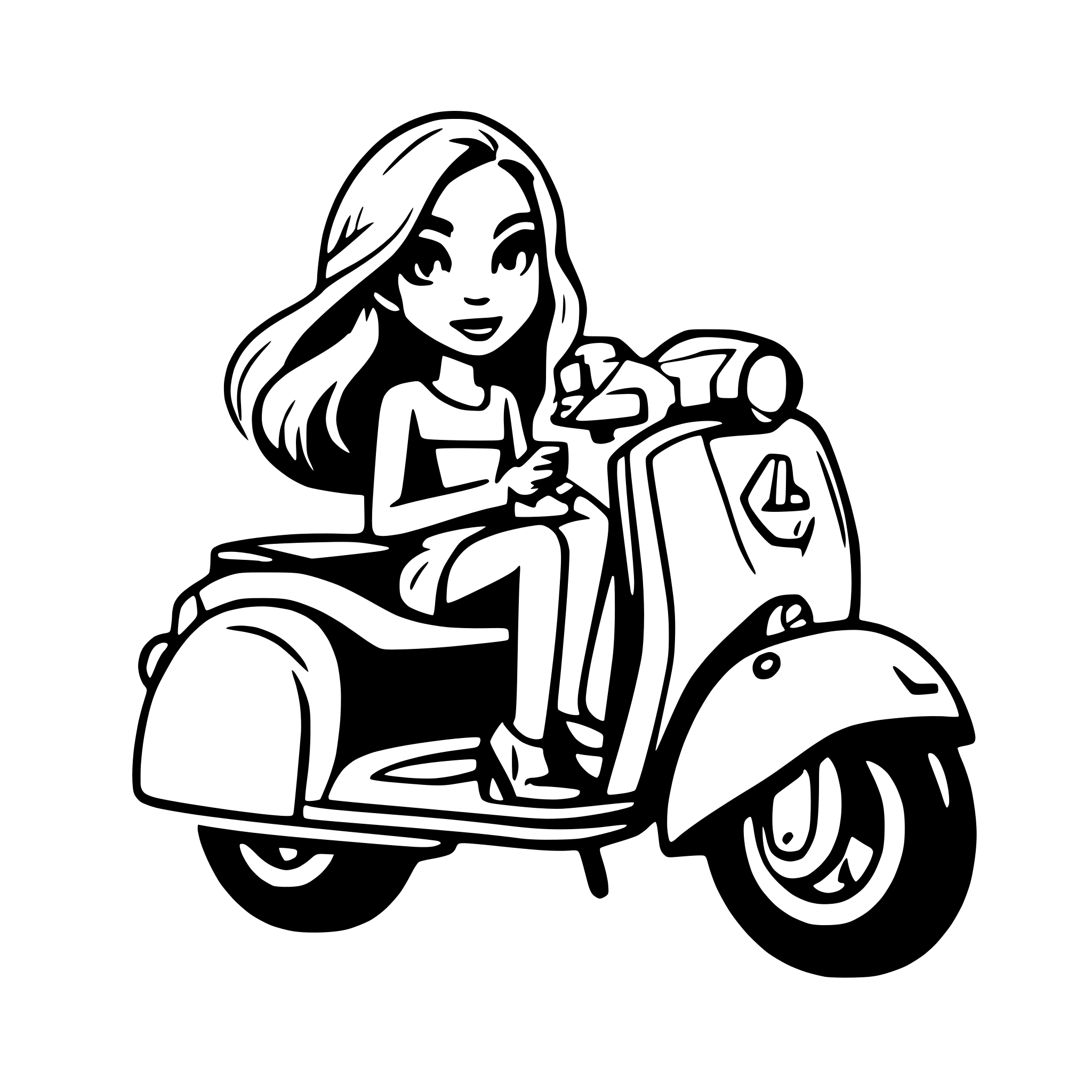 AI-generated SVG of a Shoulder Long Hair Iris on a vespa Numbers 40 AI-generated SVG of a Shoulder Long Hair Iris on a vespa Numbers 40