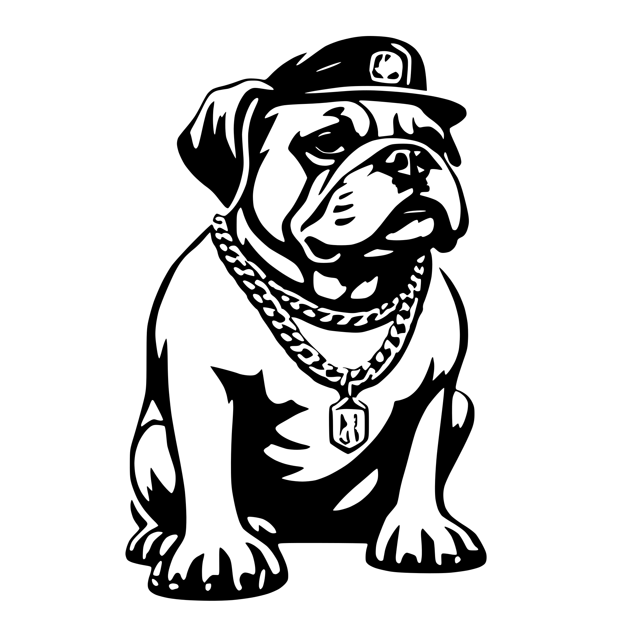 AI-generated SVG of a bulldog rapper wearing gold chain