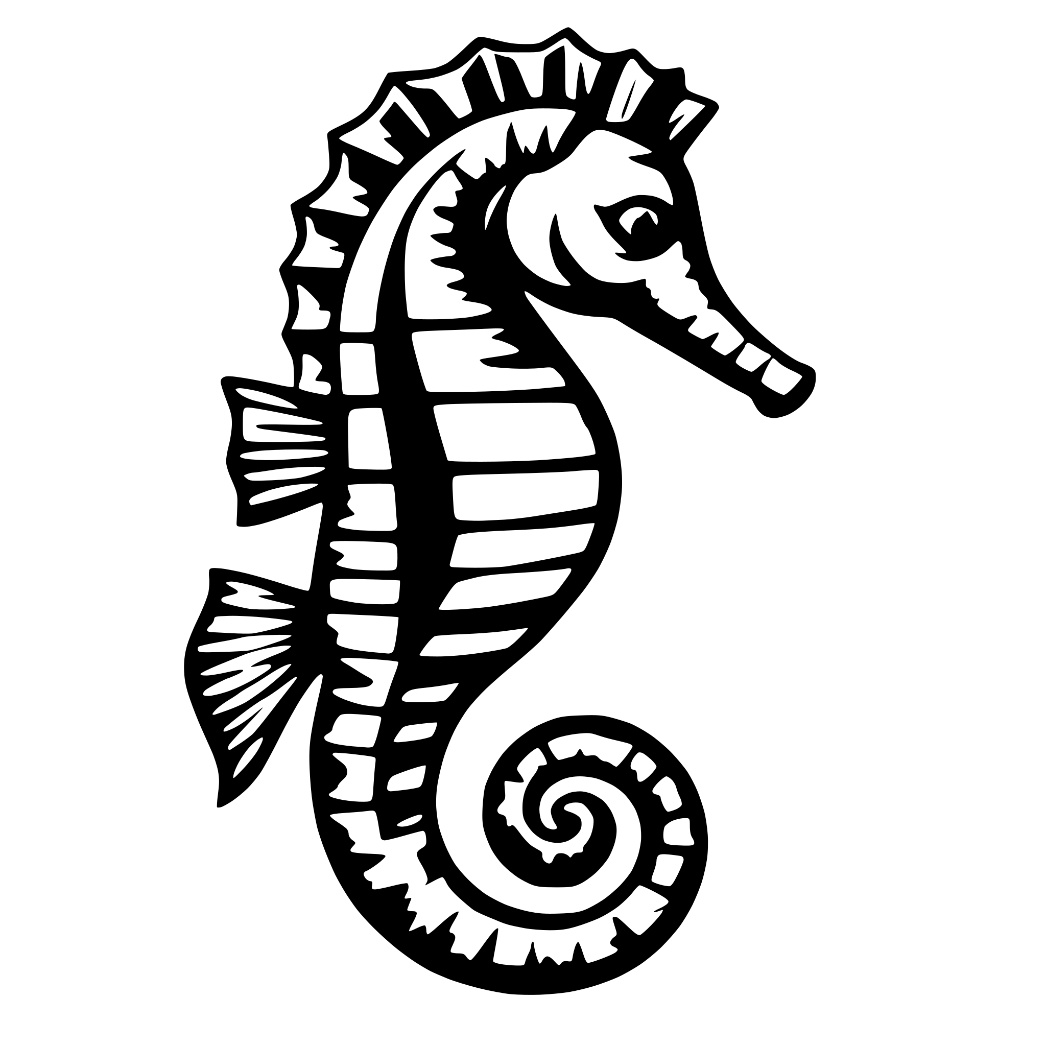 AI-generated SVG of a seahorse