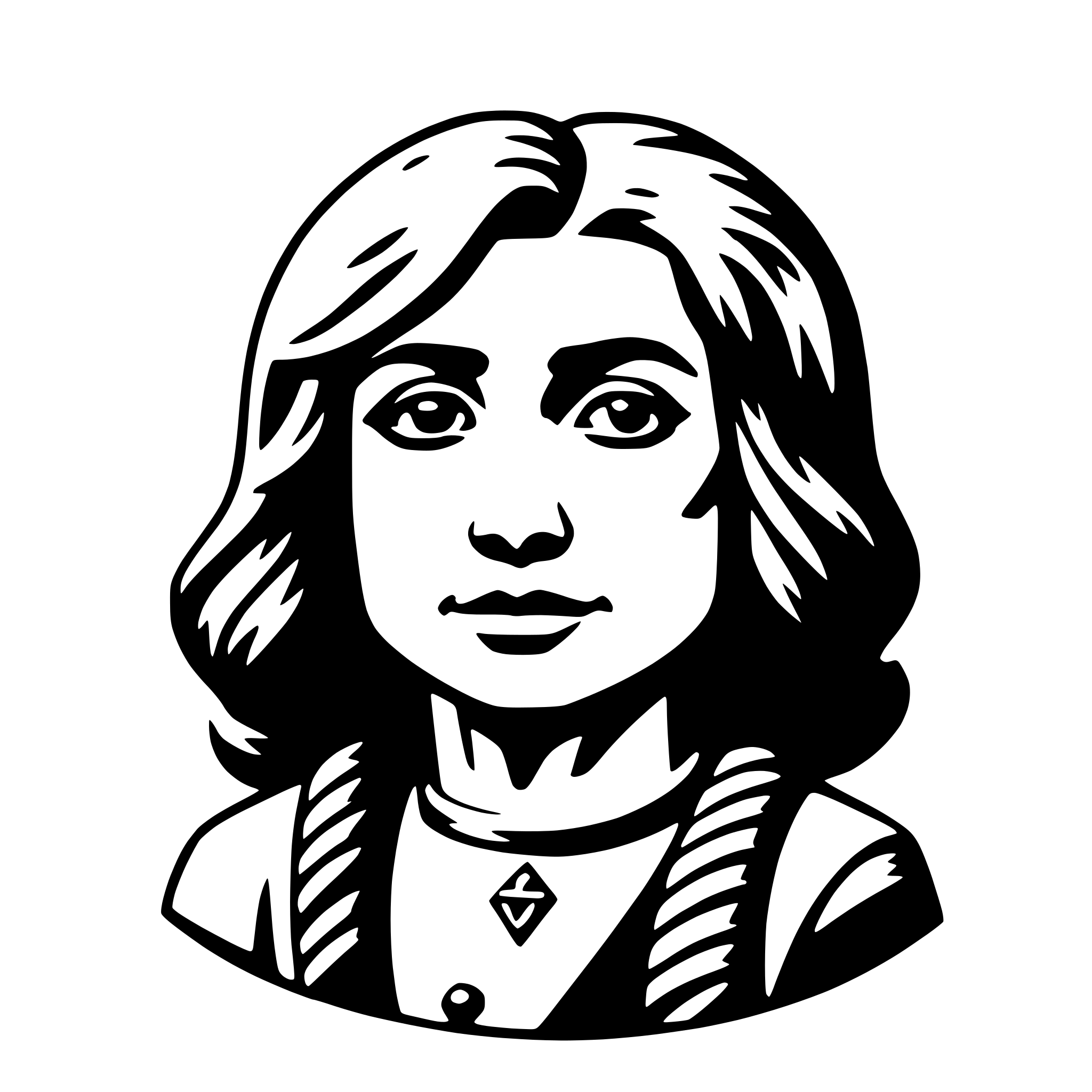 AI-generated SVG of a chalchiuhtlicue