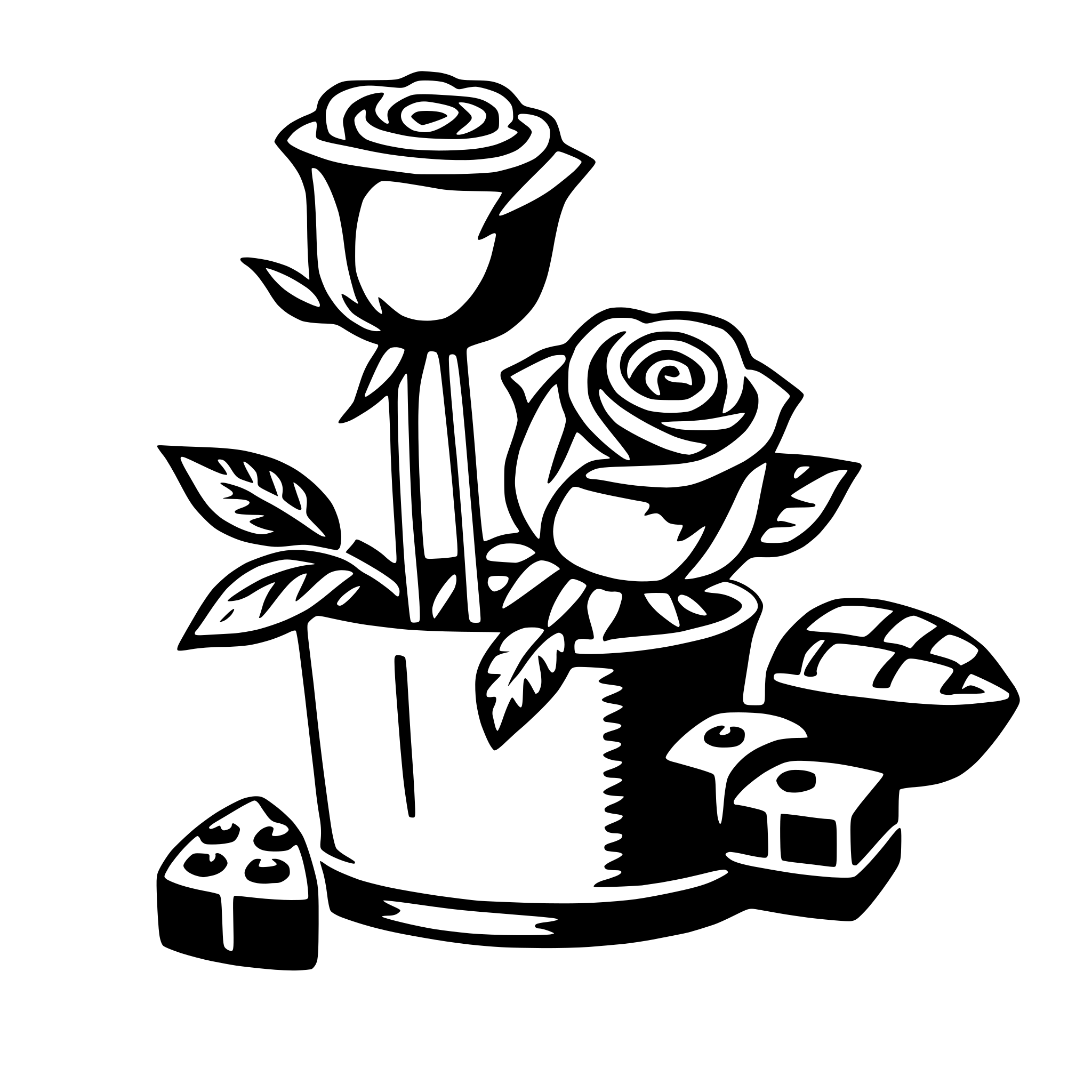 AI-generated SVG of a roses and chocolates