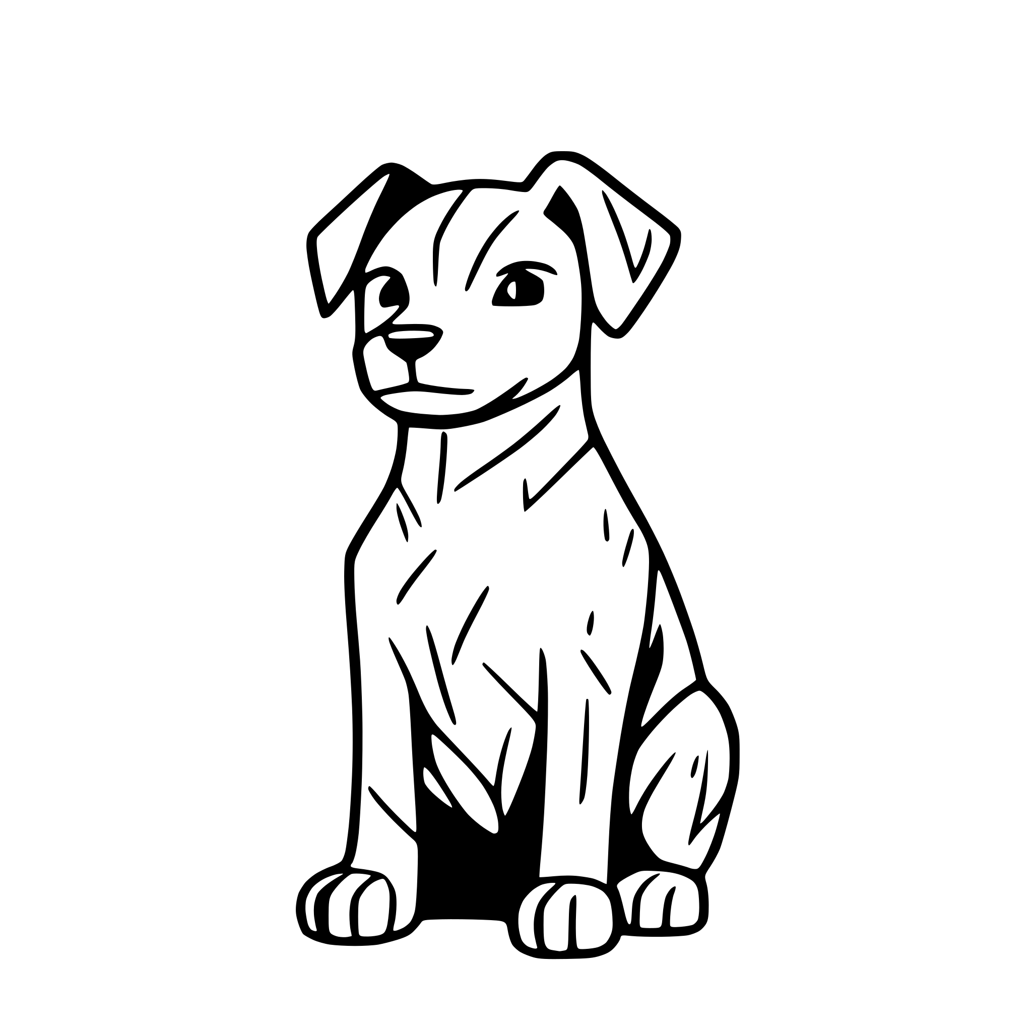 AI-generated SVG of 'bulterier outline dog'