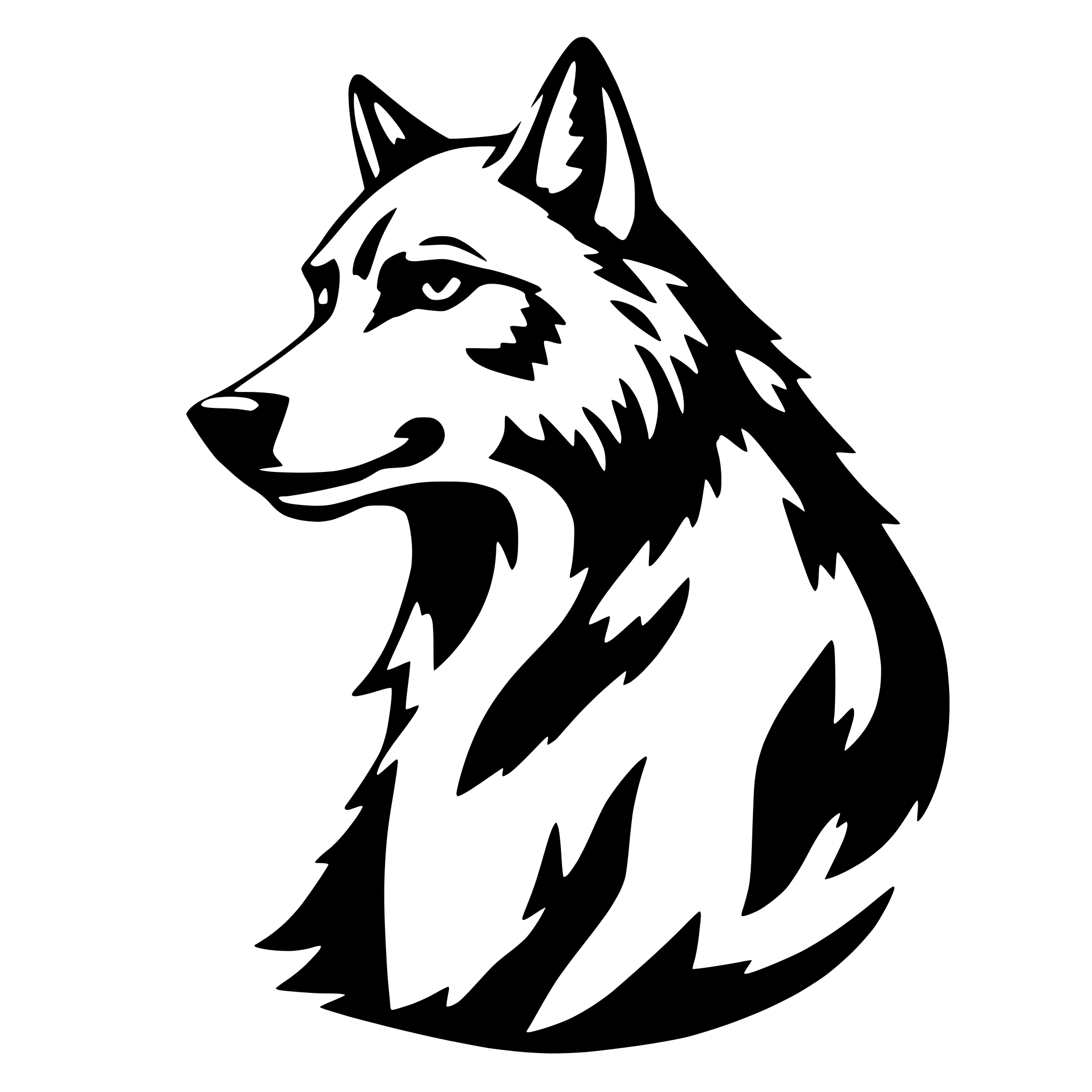 AI-generated SVG of a wolf, side view, nostalgic