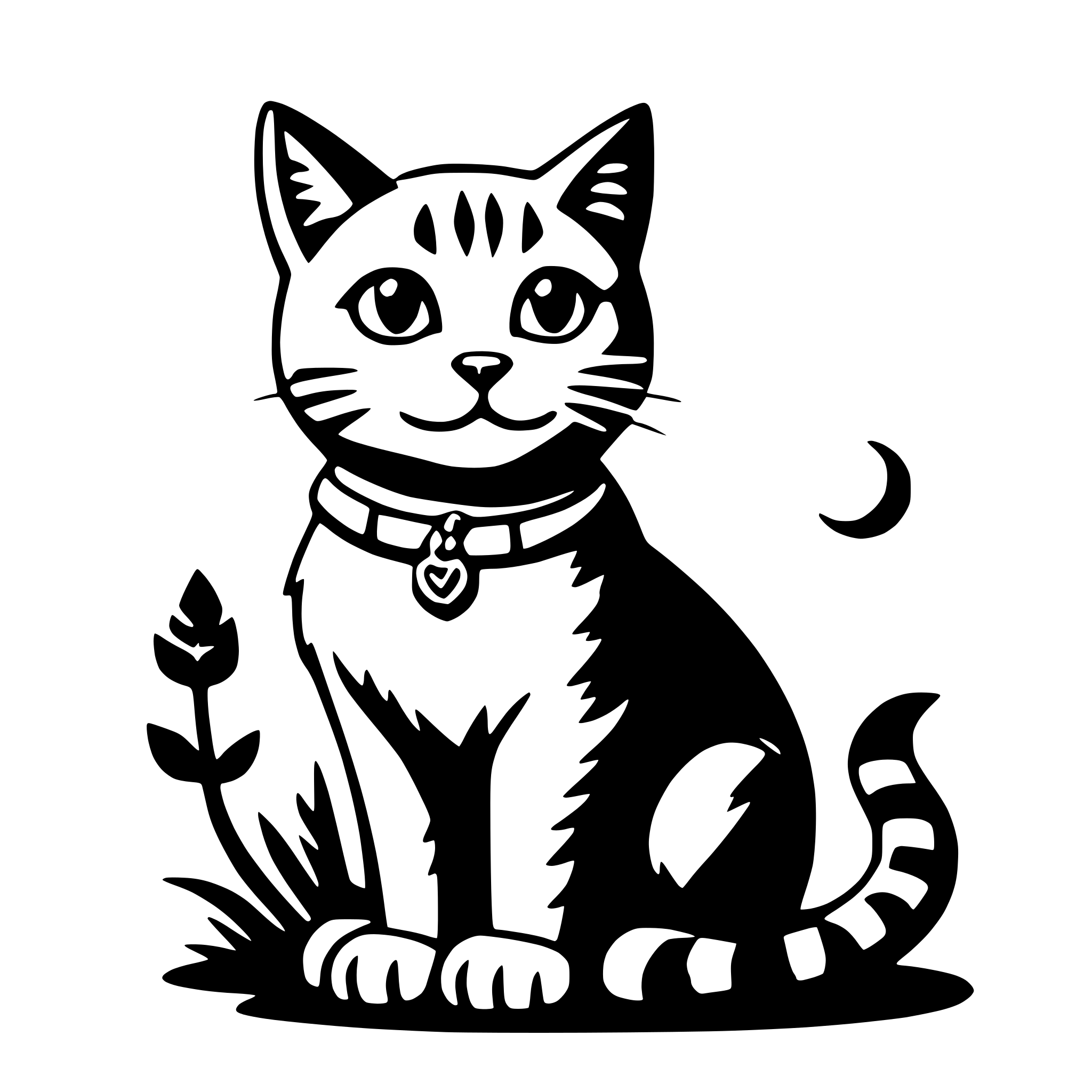 AI-generated SVG of a cat and moon