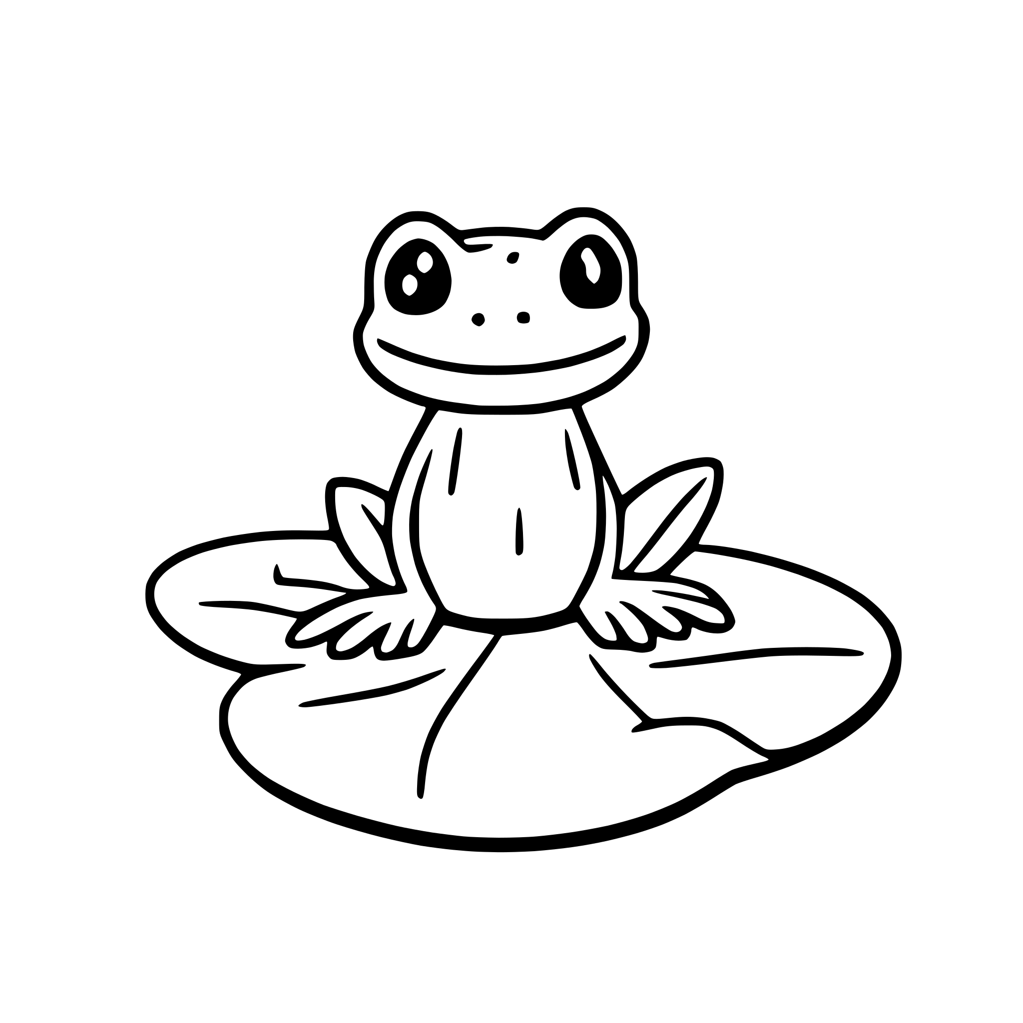 AI-generated SVG of 'frog on lily pad'