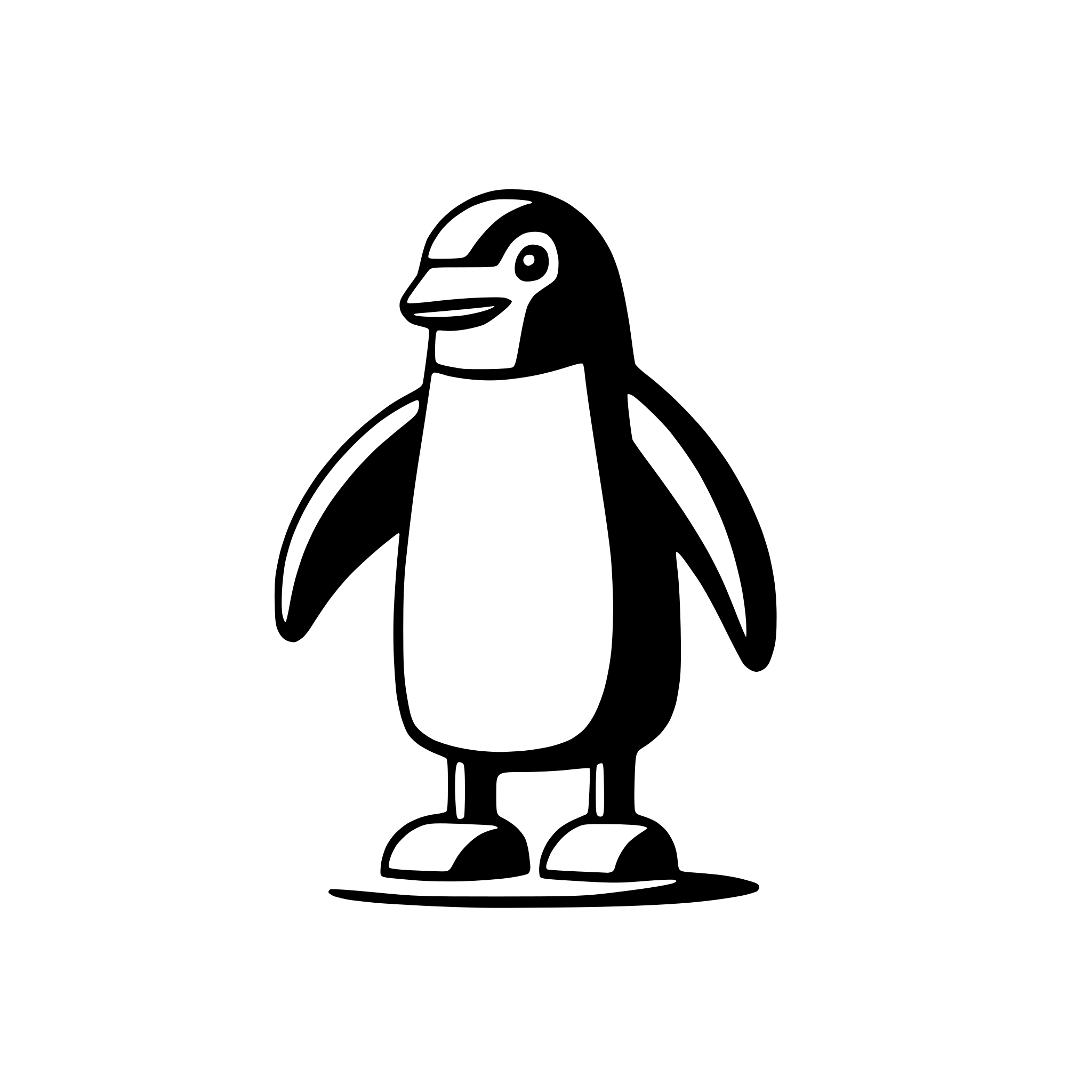 AI-generated SVG of 'minimalist penguin with flippers'