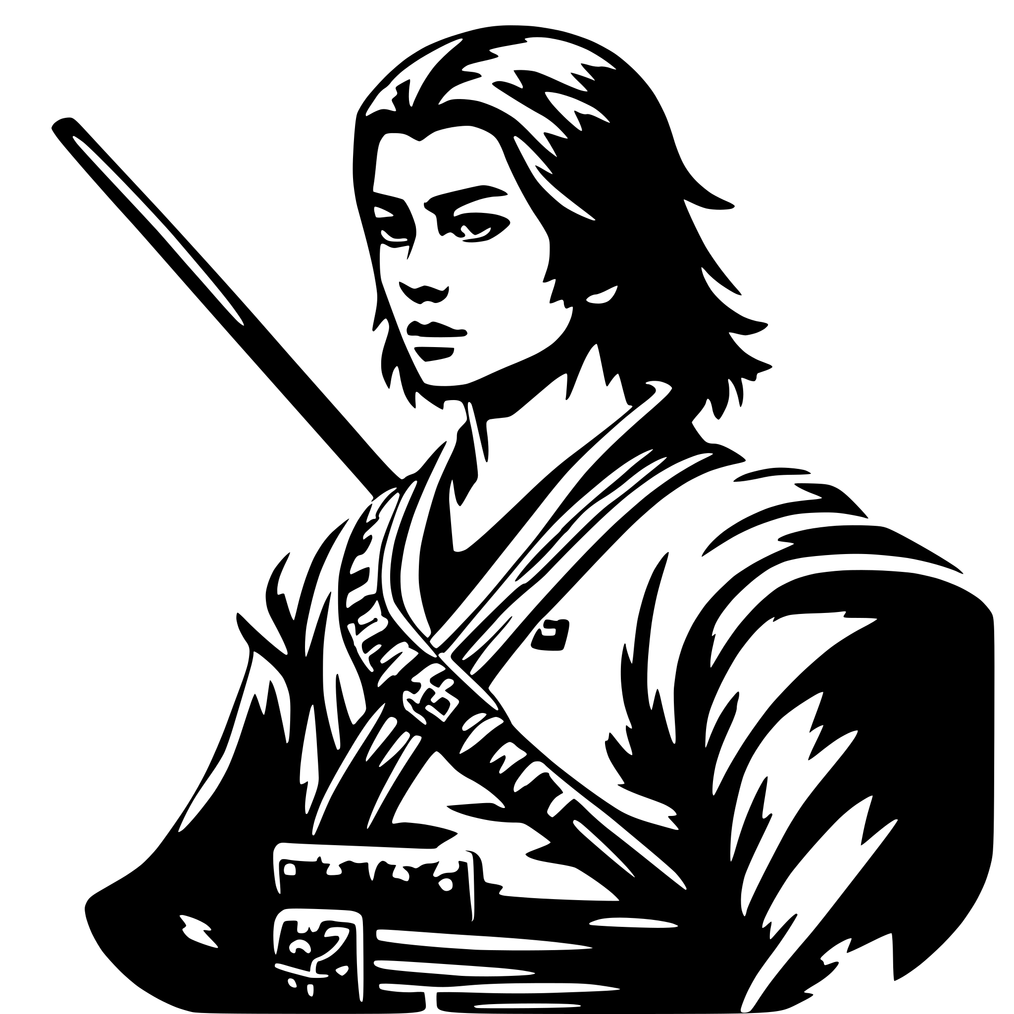 AI-generated SVG of a young samurai