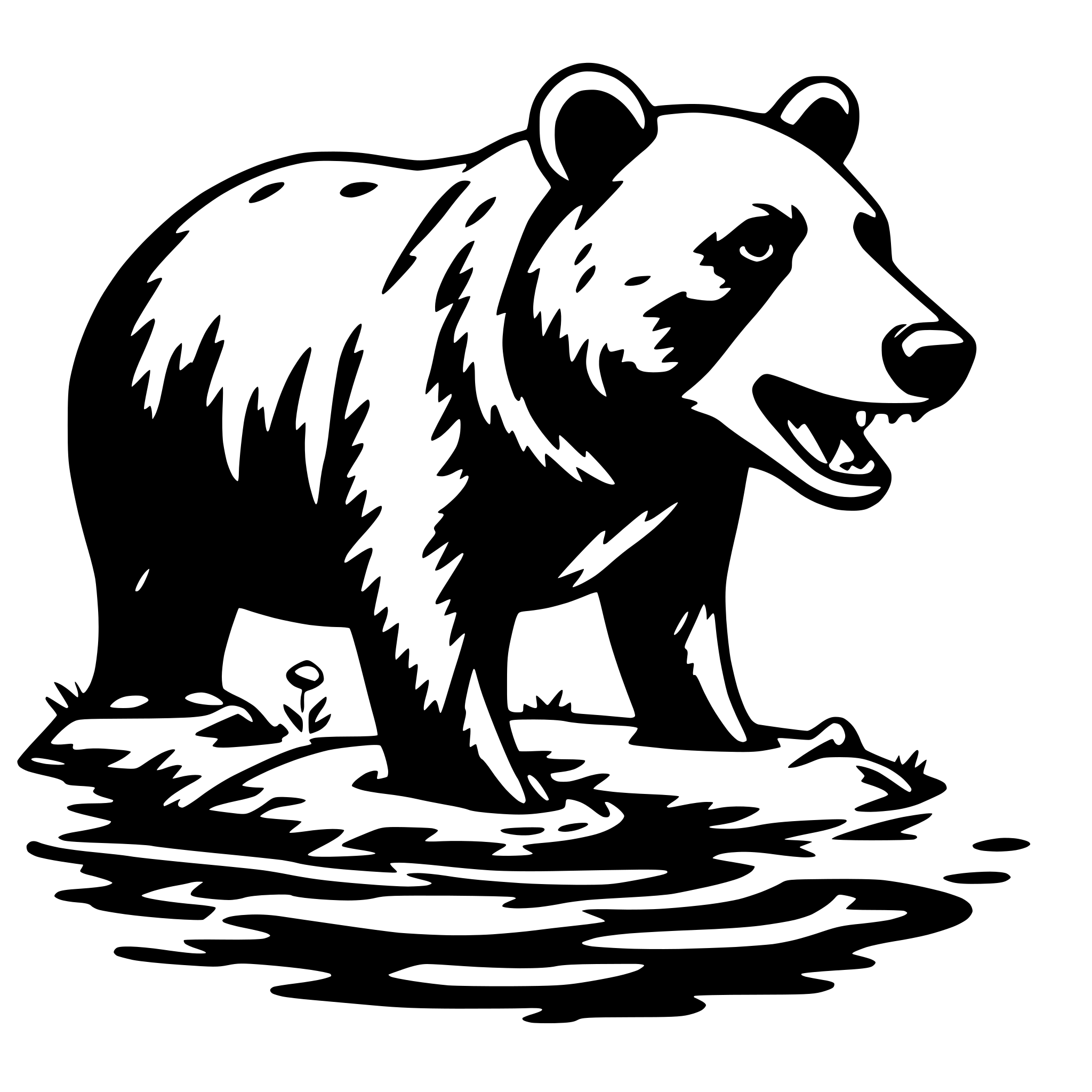 AI-generated SVG of a bear catching fish