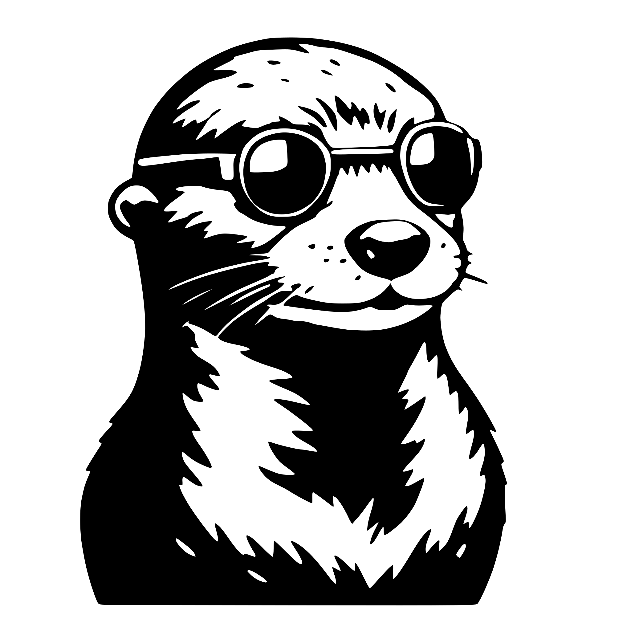 AI-generated SVG of a otter wearing sunglasses