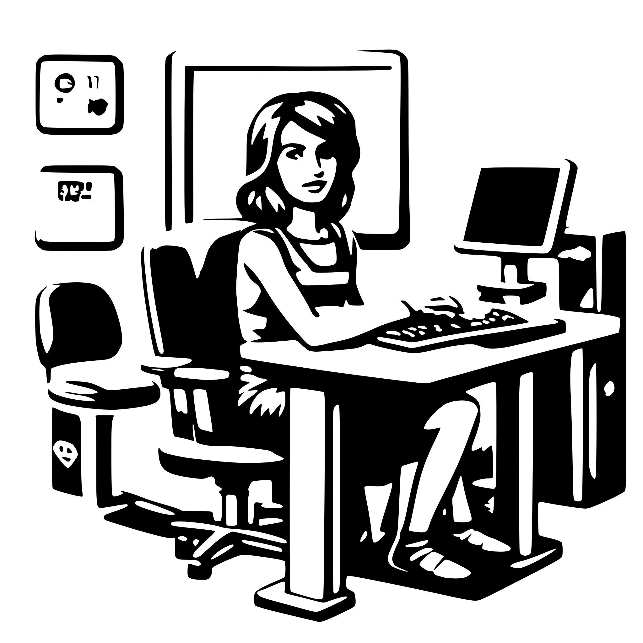 AI-generated SVG of 'interview gym computer'